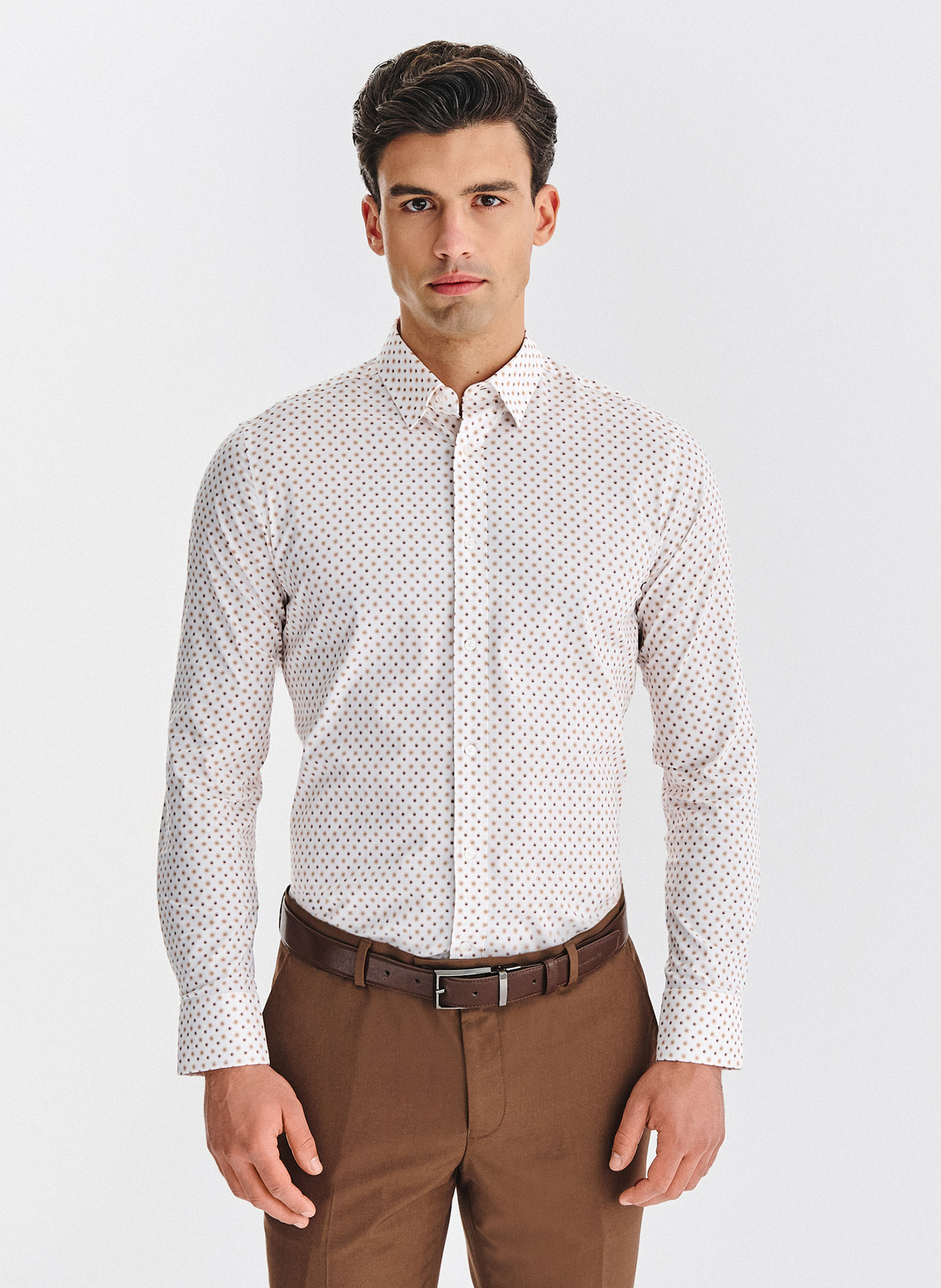 Biała koszula w kwiatowy print - Pako Lorente