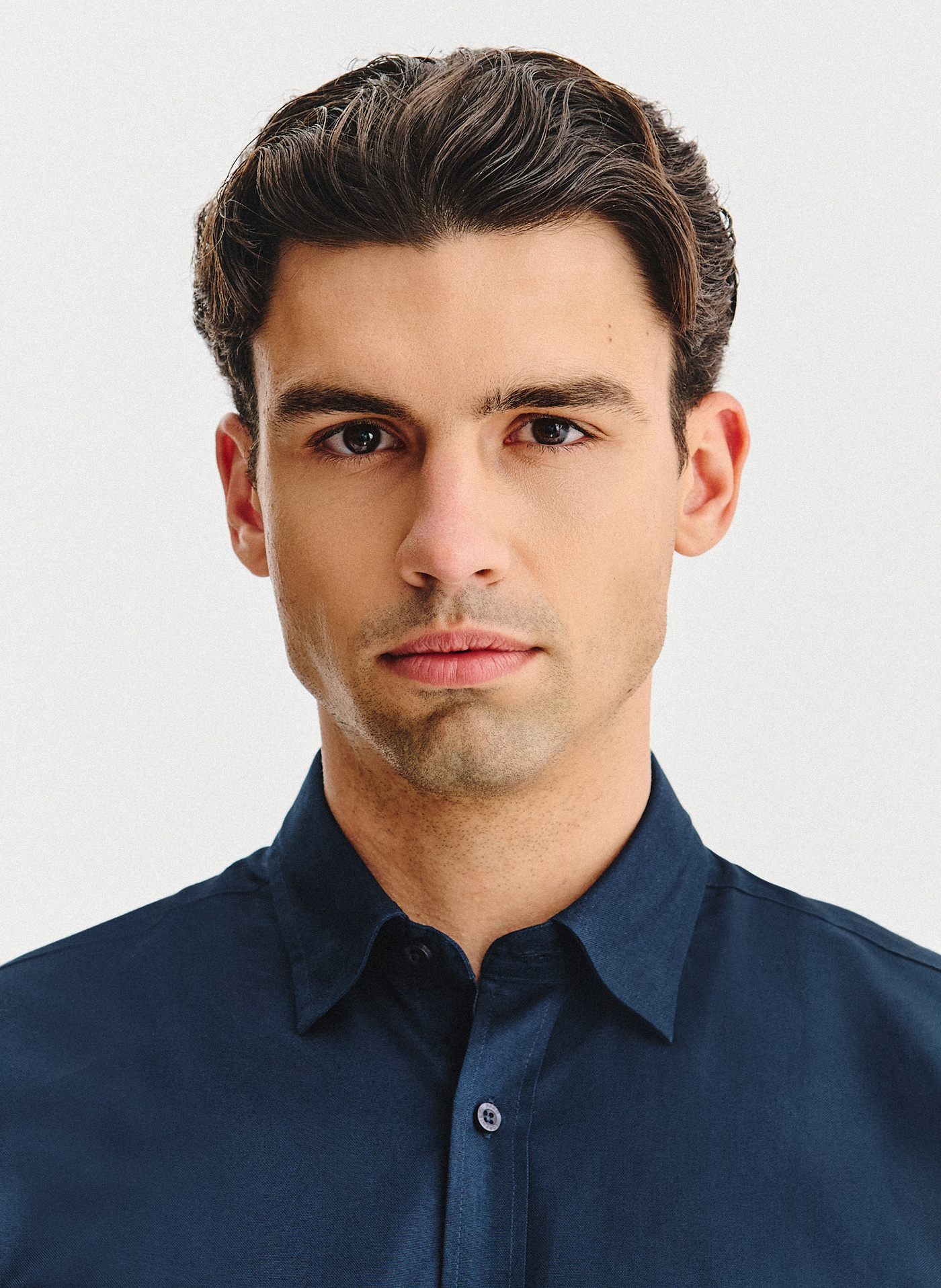 Granatowa bawełniana koszula męska - Pako Lorente