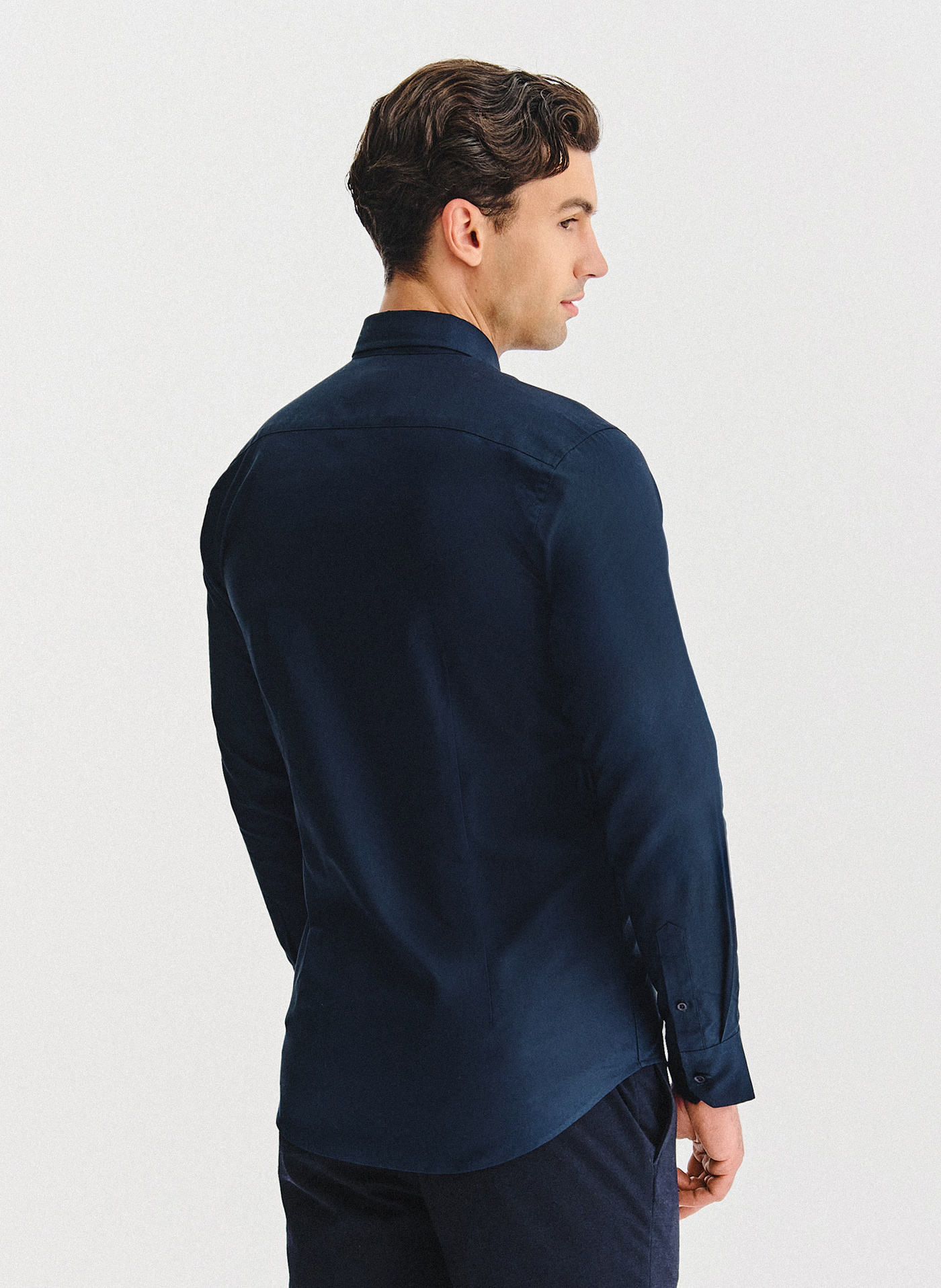 Granatowa bawełniana koszula męska - Pako Lorente