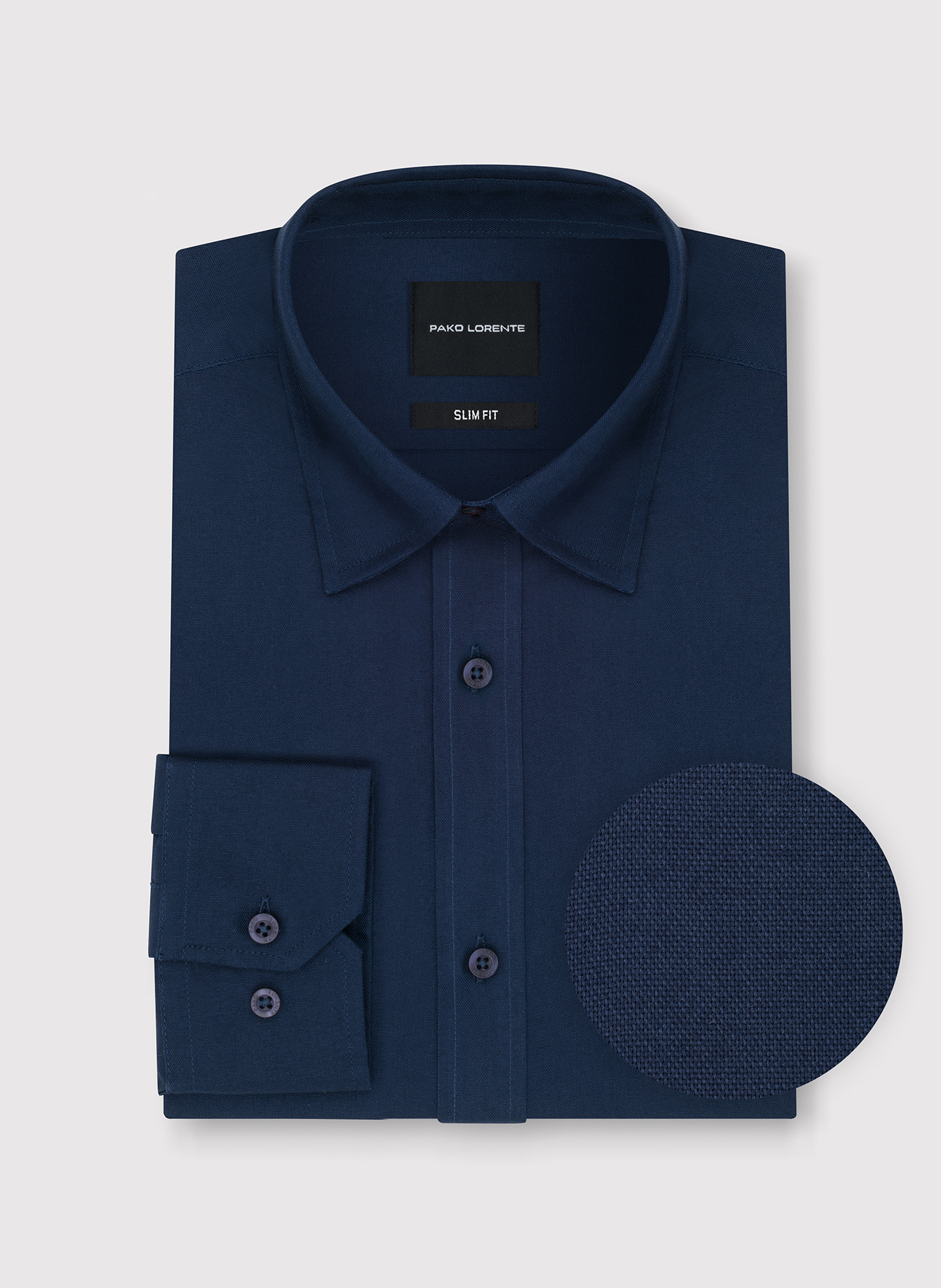 Granatowa bawełniana koszula męska - Pako Lorente