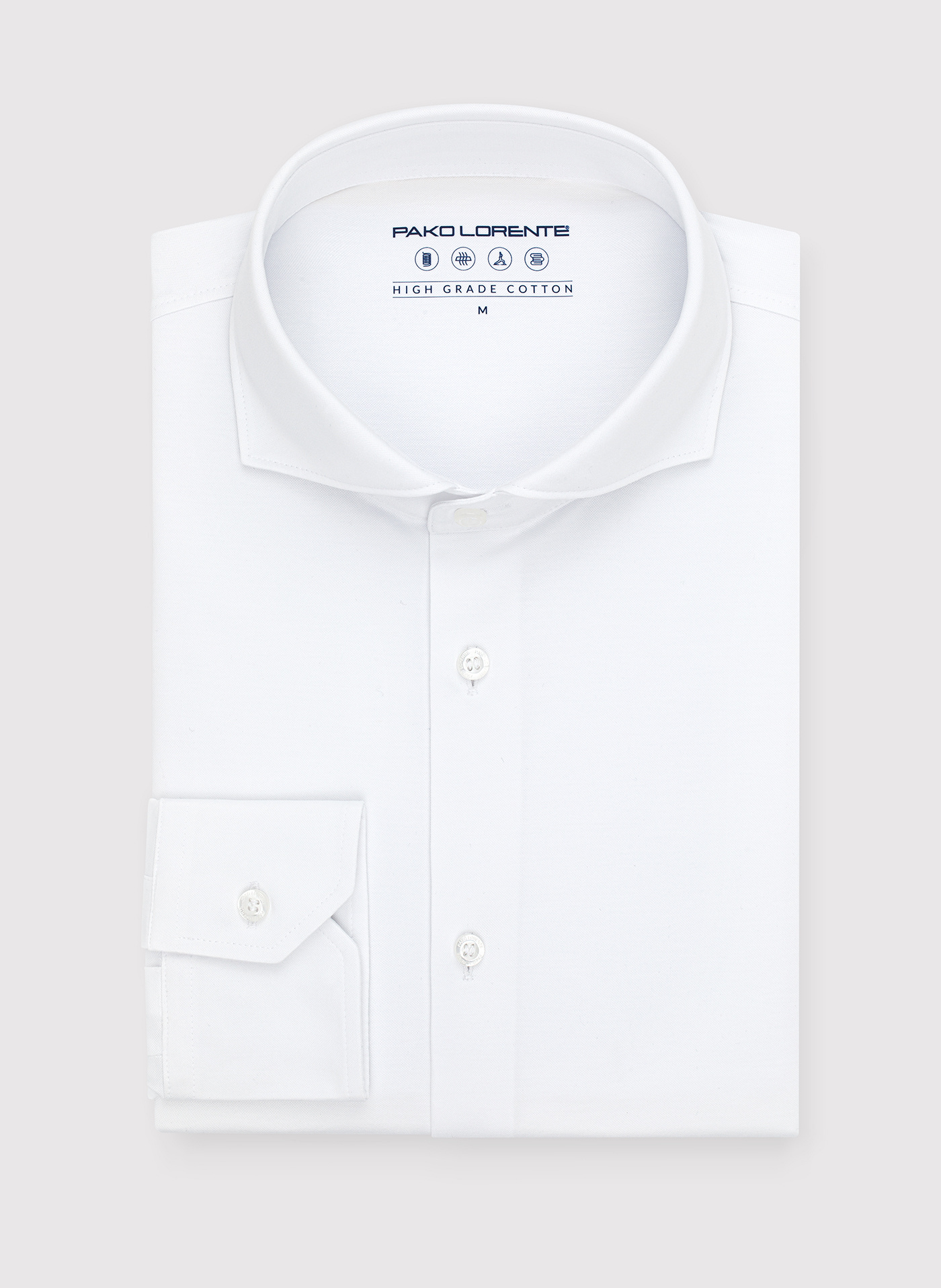 Biała koszula męska z długim rękawem - Pako Lorente