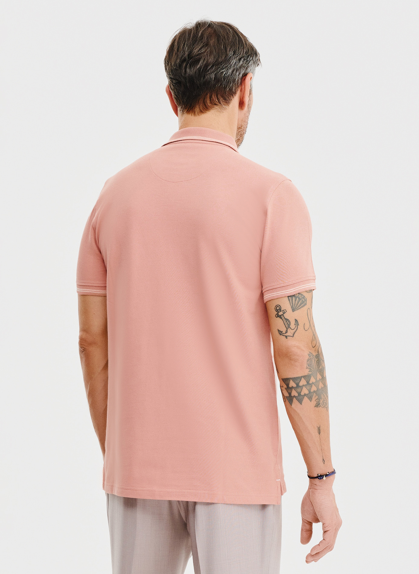 T-shirt polo w kolorze koralowym - Pako Lorente