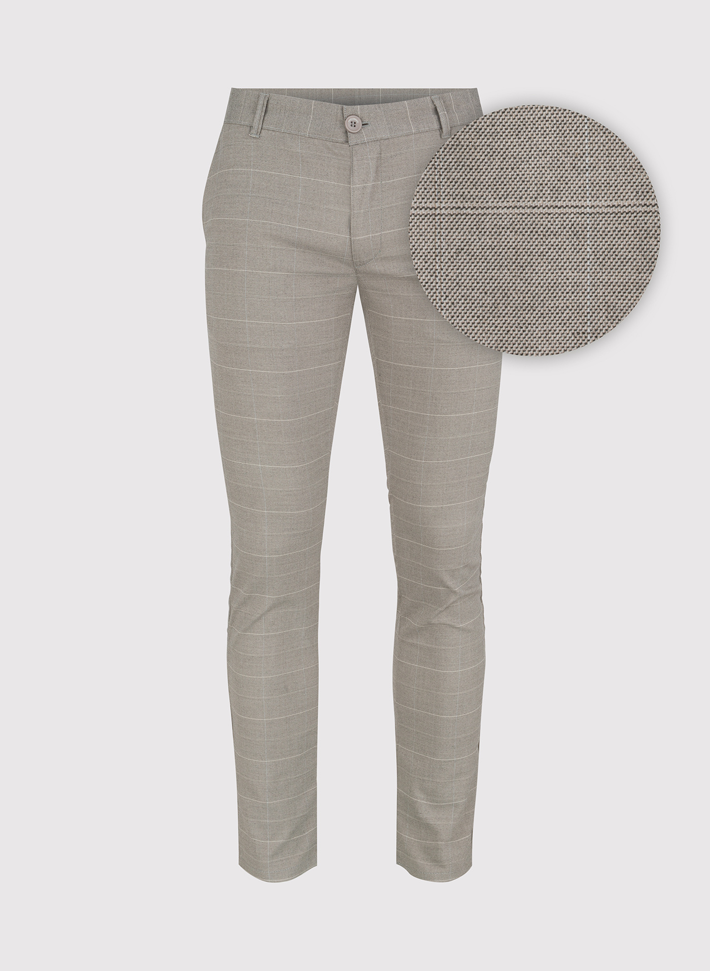 Beżowe spodnie męskie w kratkę P24SF-WX-002-0-S - Pako Lorente - Pako Lorente