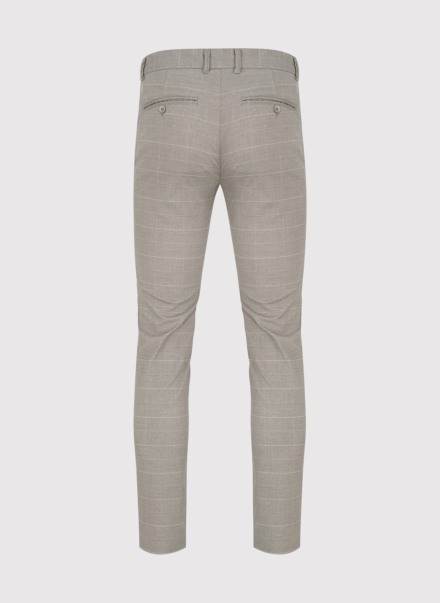 Beżowe spodnie męskie w kratkę P24SF-WX-002-0-S - Pako Lorente - Pako Lorente