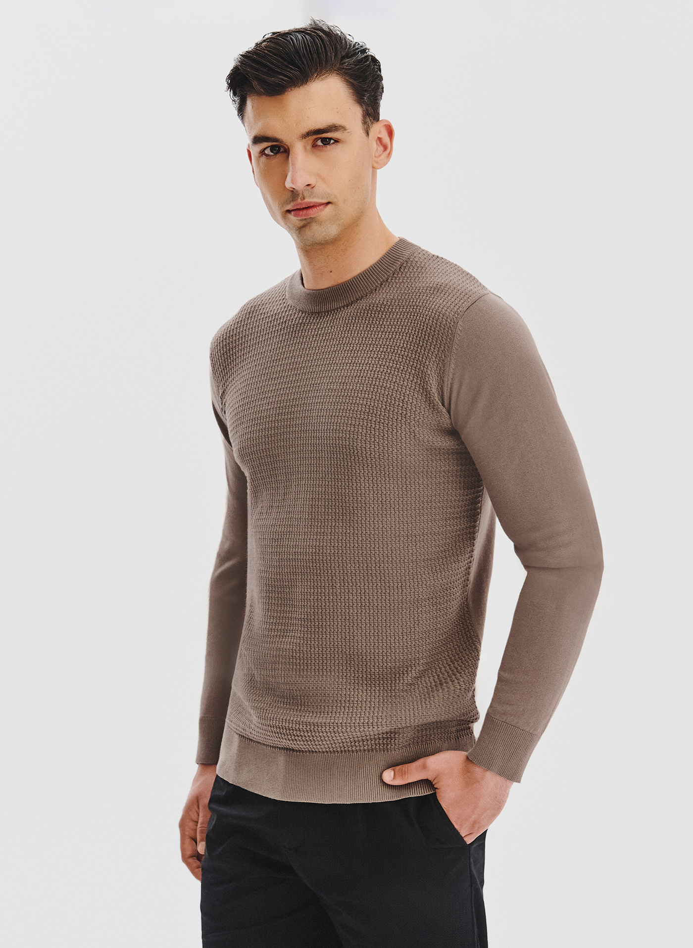 Brązowy sweter męski - Pako Lorente