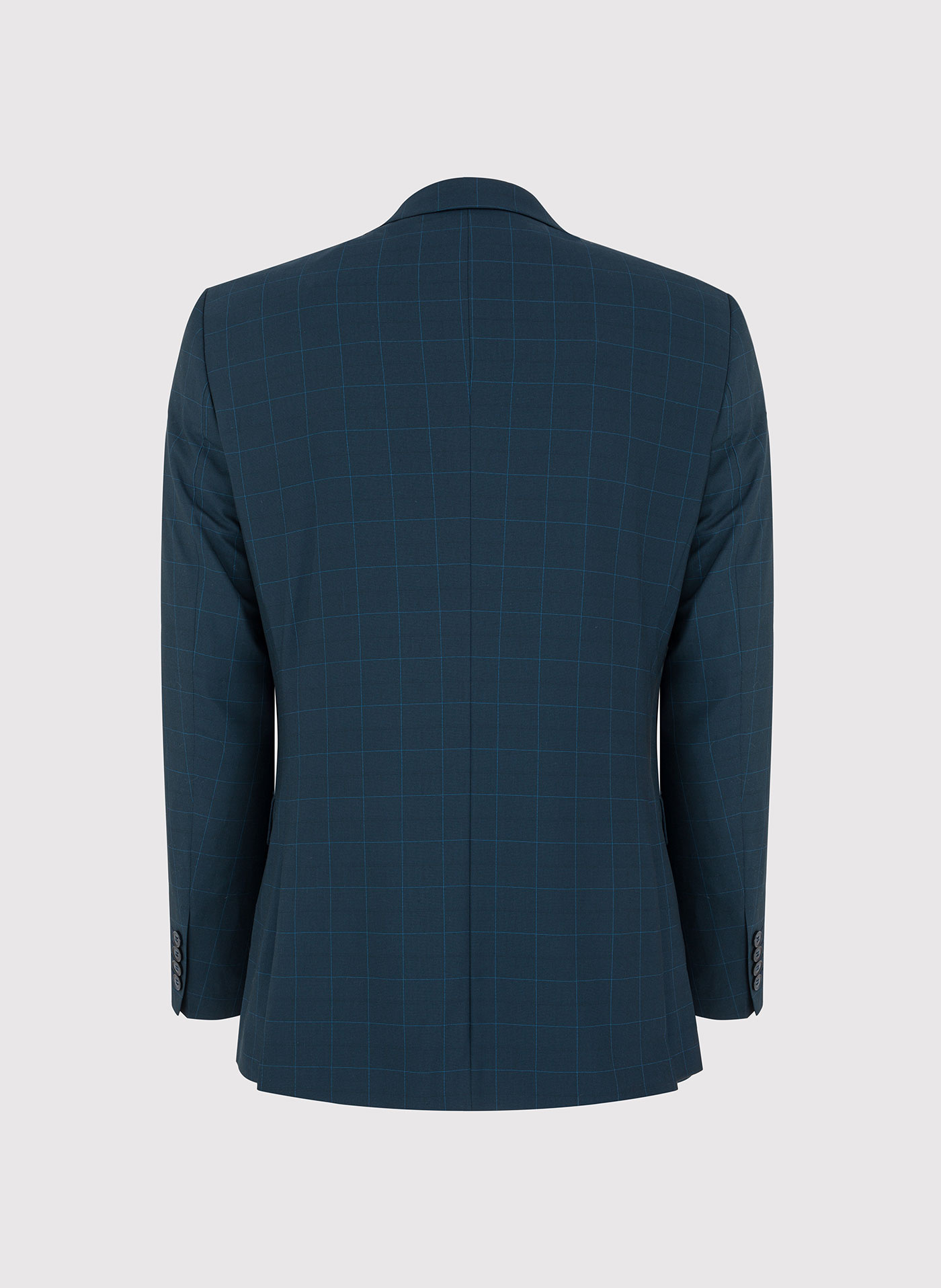 Granatowa marynarka garniturowa w delikatną niebieską kratkę - Pako Lorente
