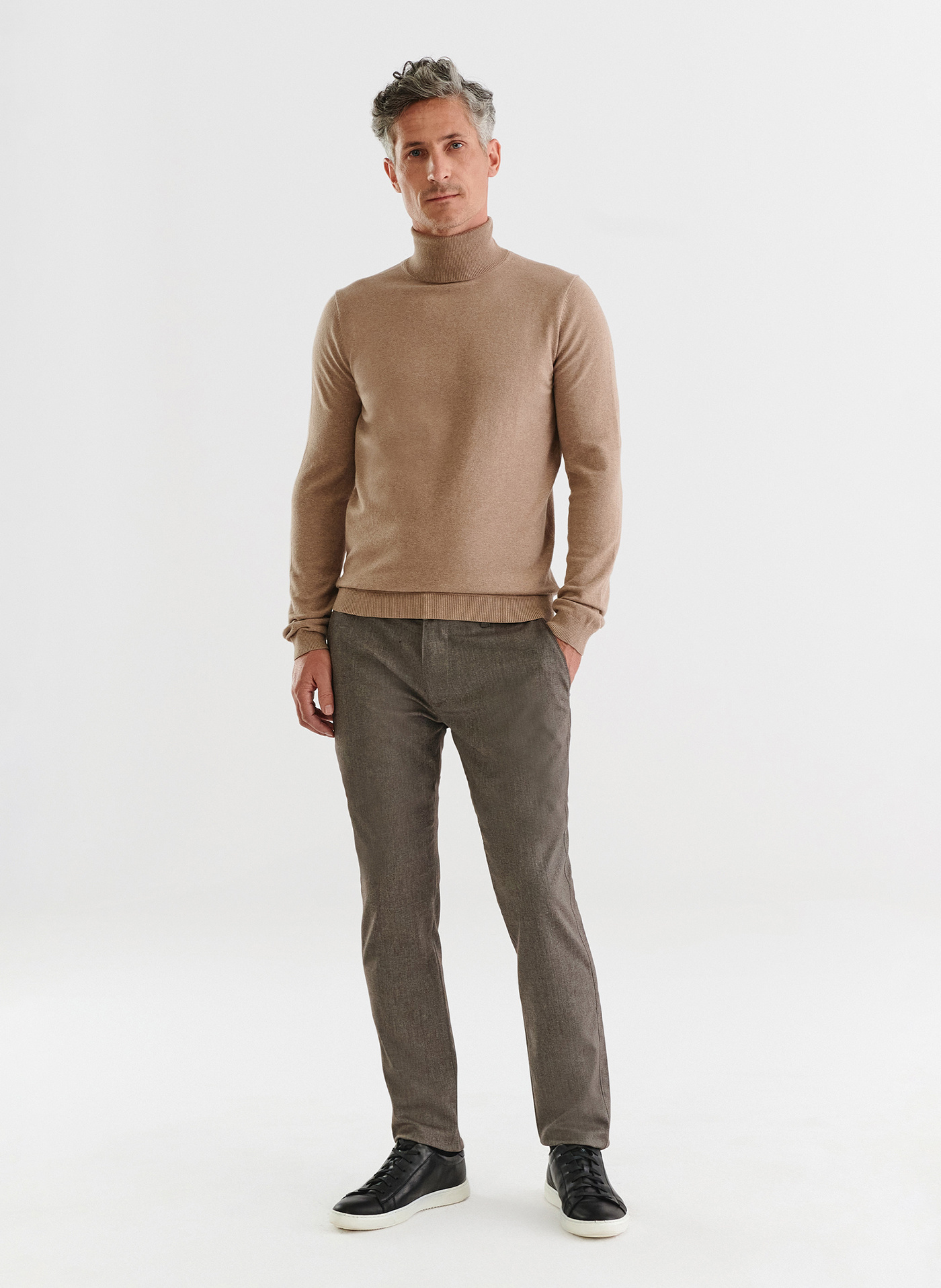 Brązowe casualowe spodnie męskie - Pako Lorente