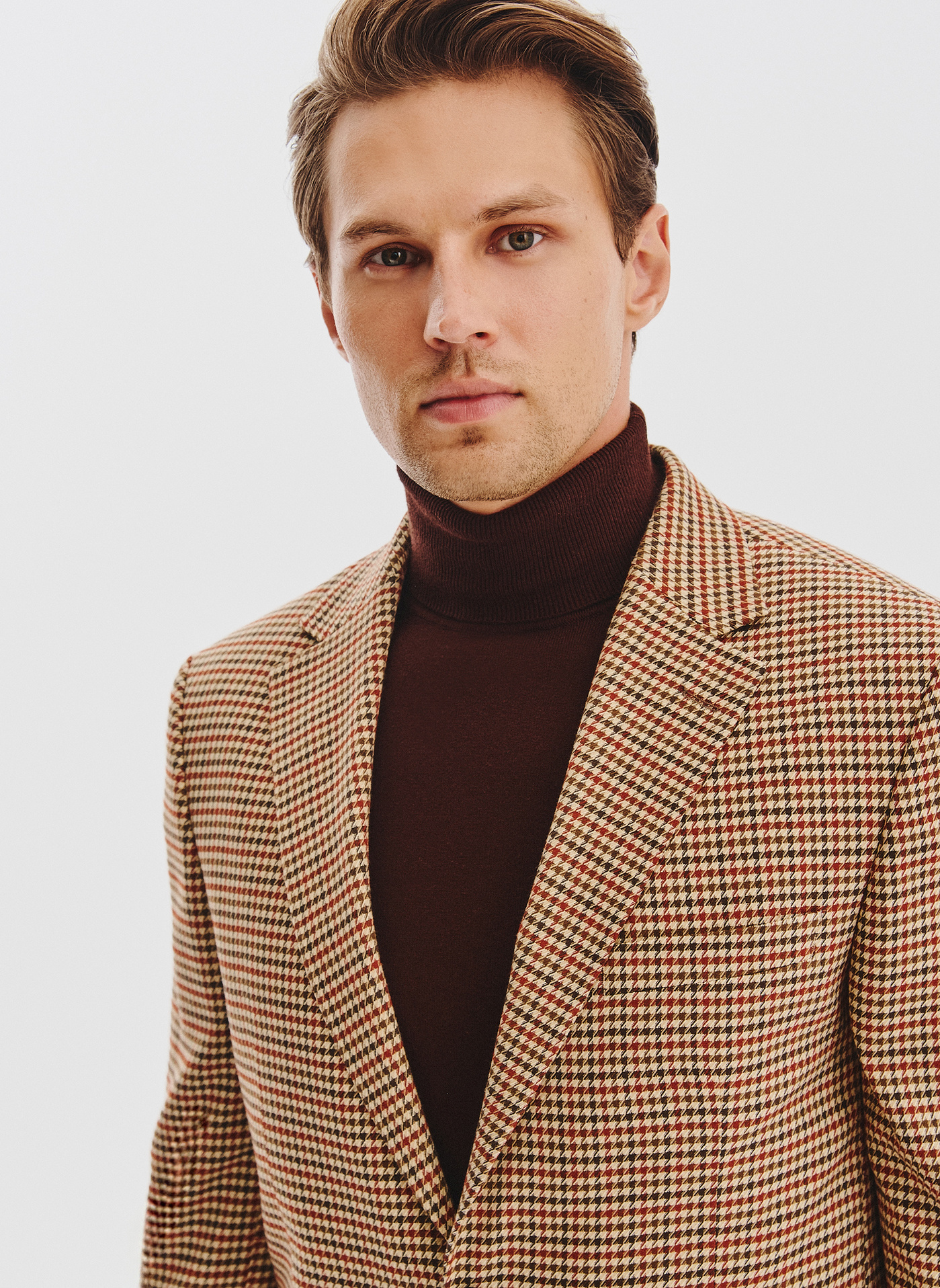 PAKO LORENTE - Beżowa marynarka w pepitkę - Pako Lorente