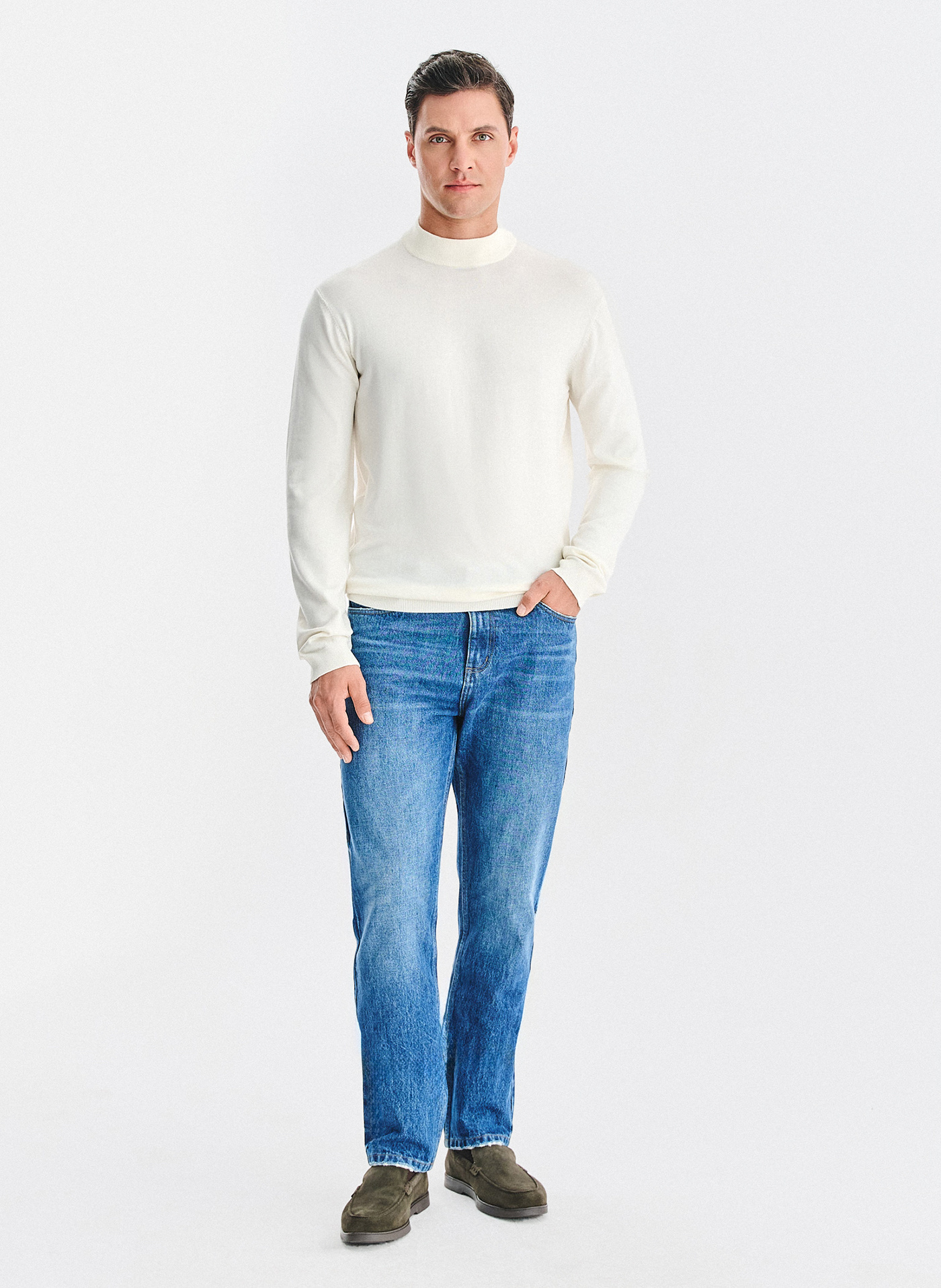 PAKO LORENTE - Półgolf męski w białym kolorze - Pako Lorente