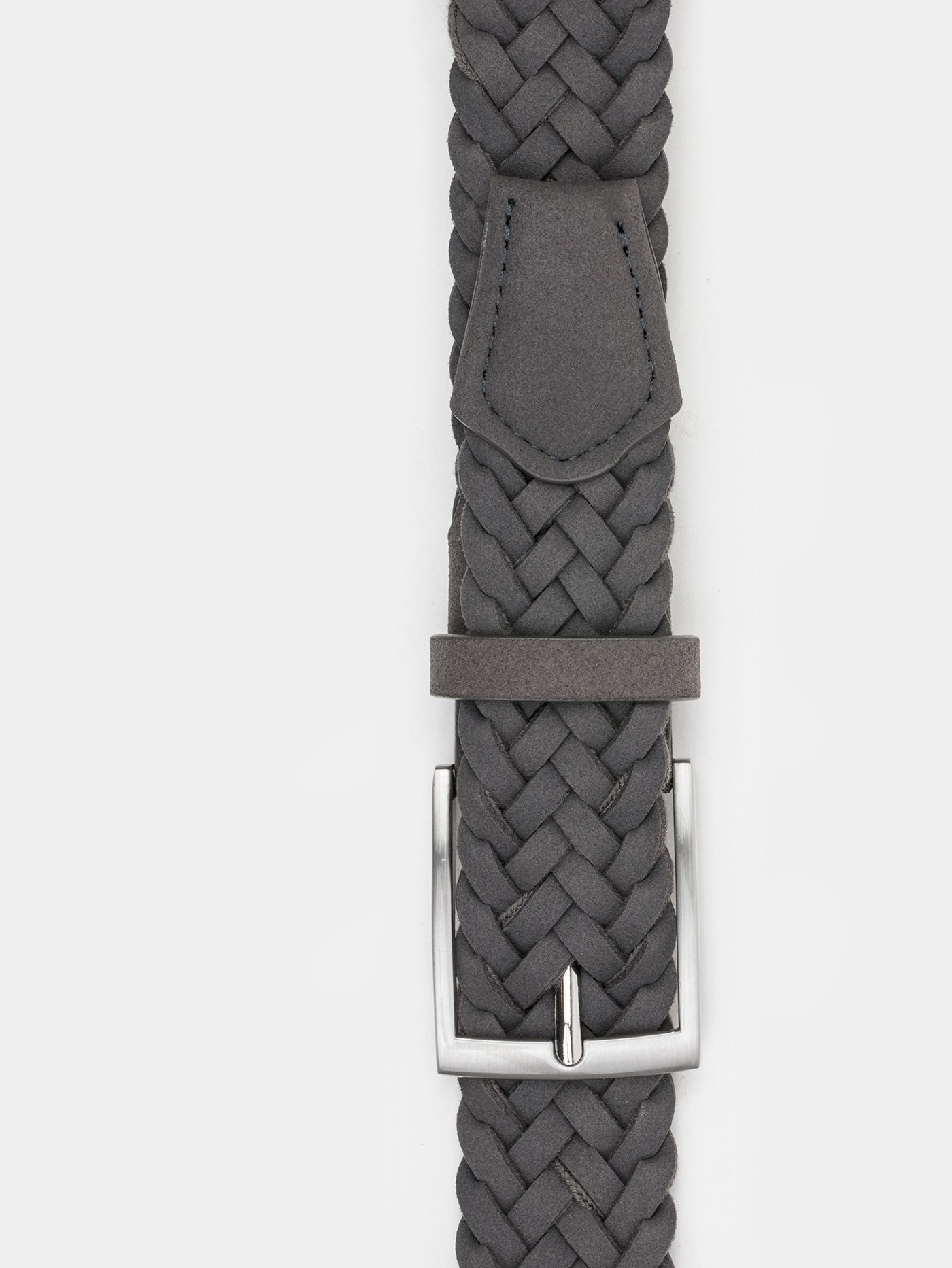 Szary pleciony pasek męski P20WF-PX-004-S - Pako Lorente