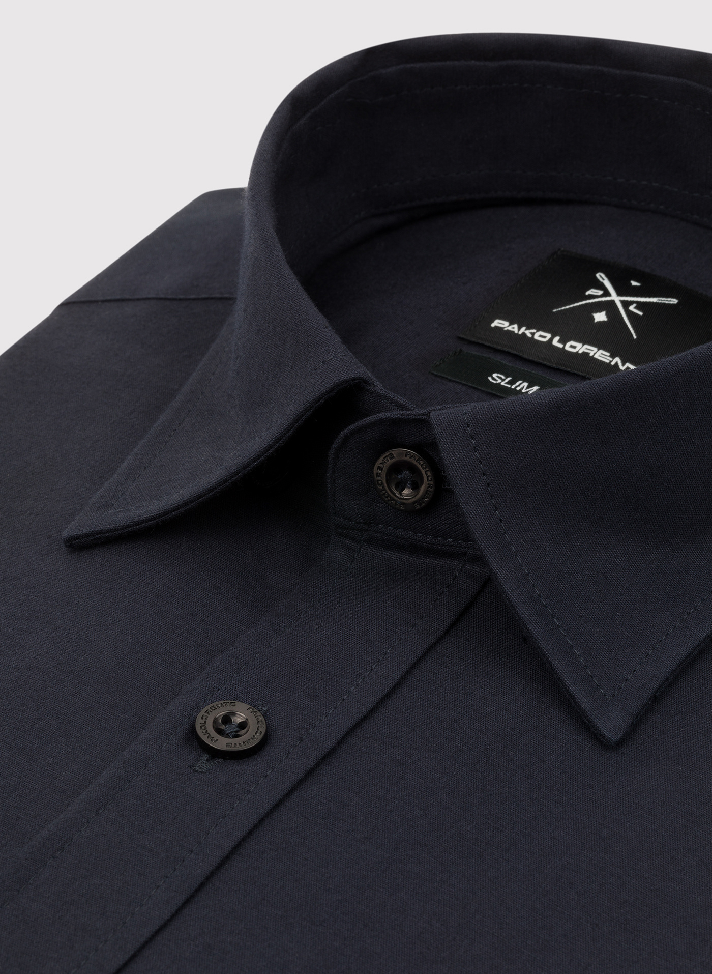 Granatowa gładka koszula męska - Pako Lorente