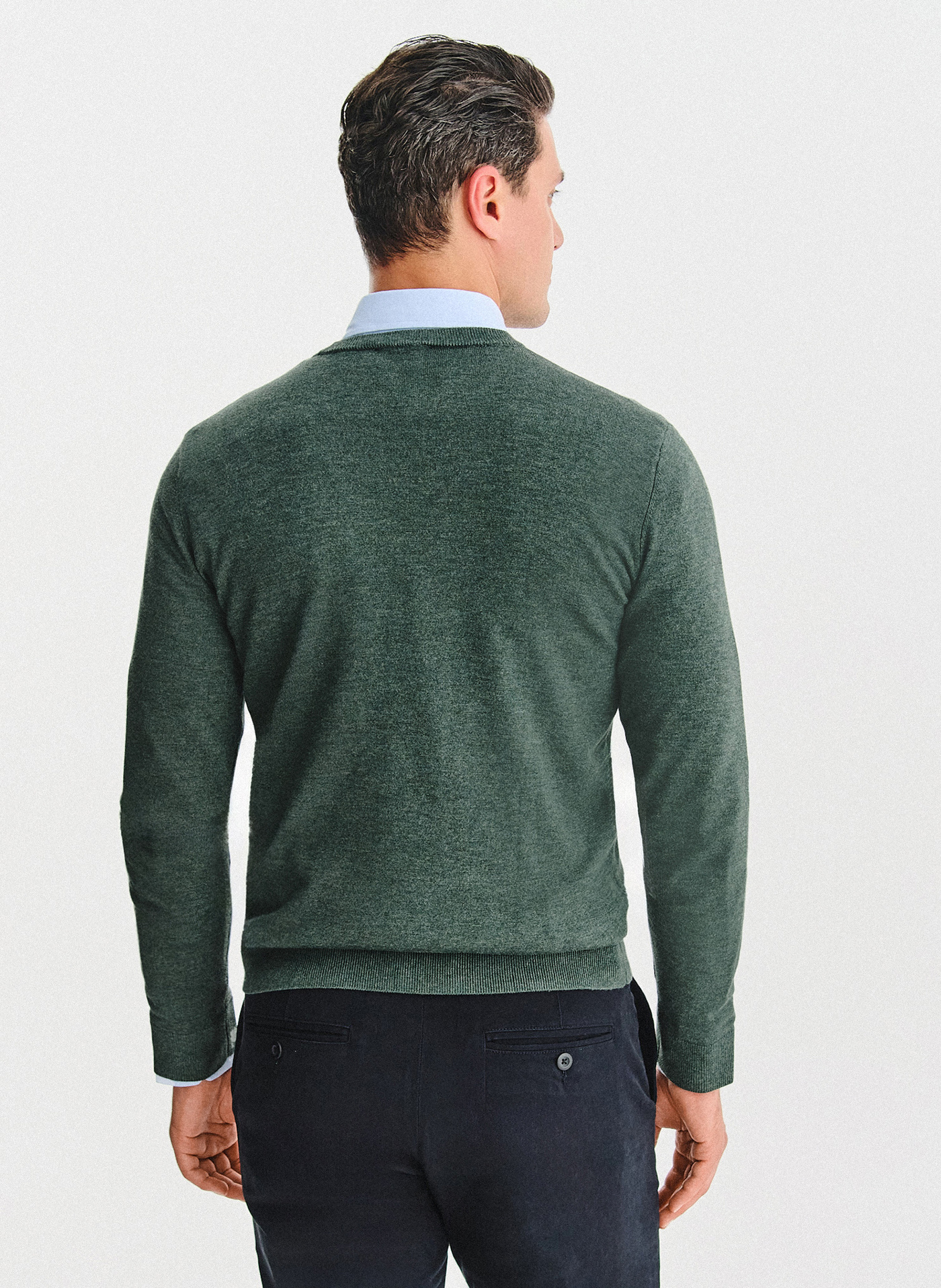 Zielony sweter męski o-neck - Pako Lorente