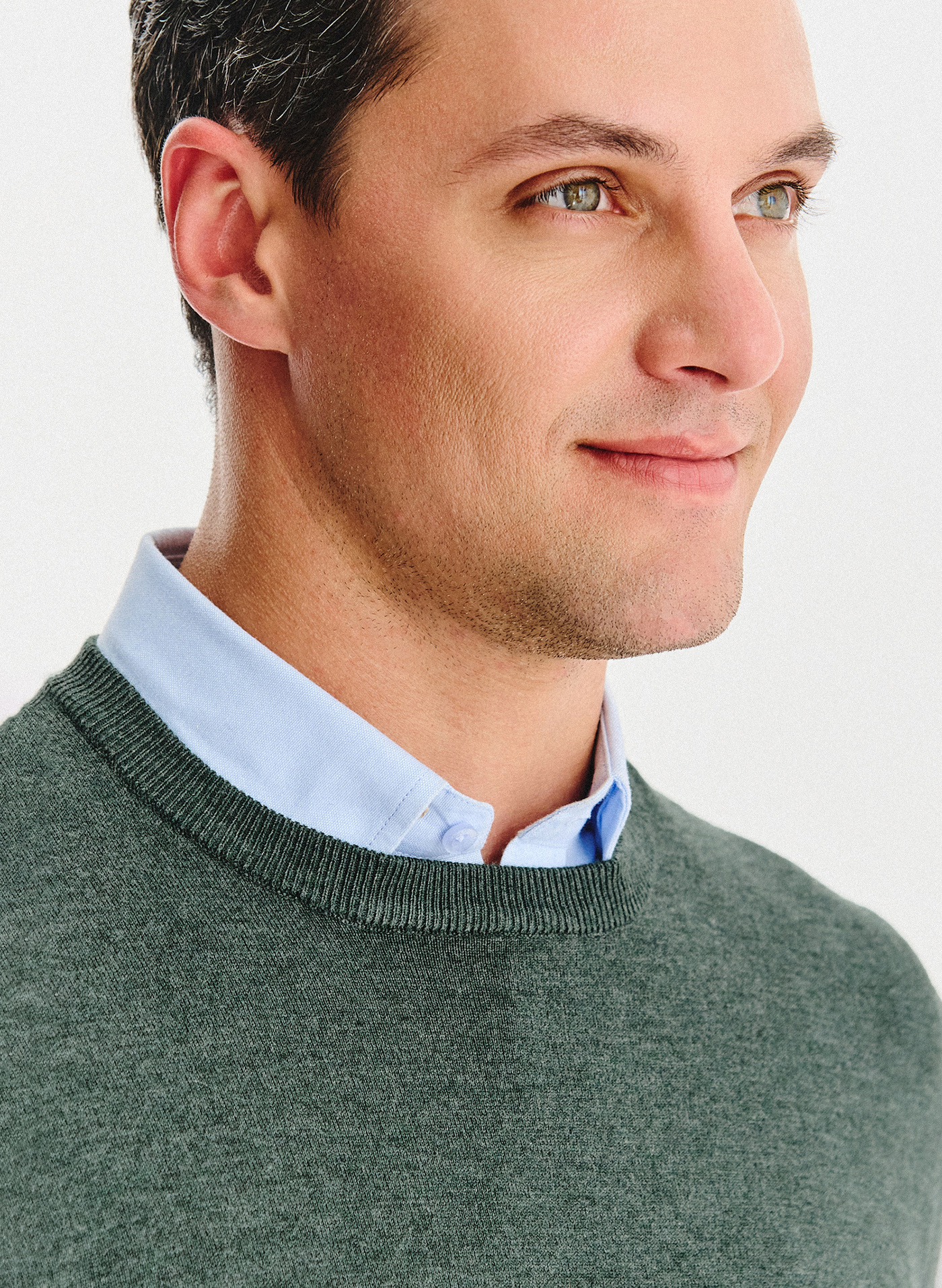 Zielony sweter męski o-neck - Pako Lorente