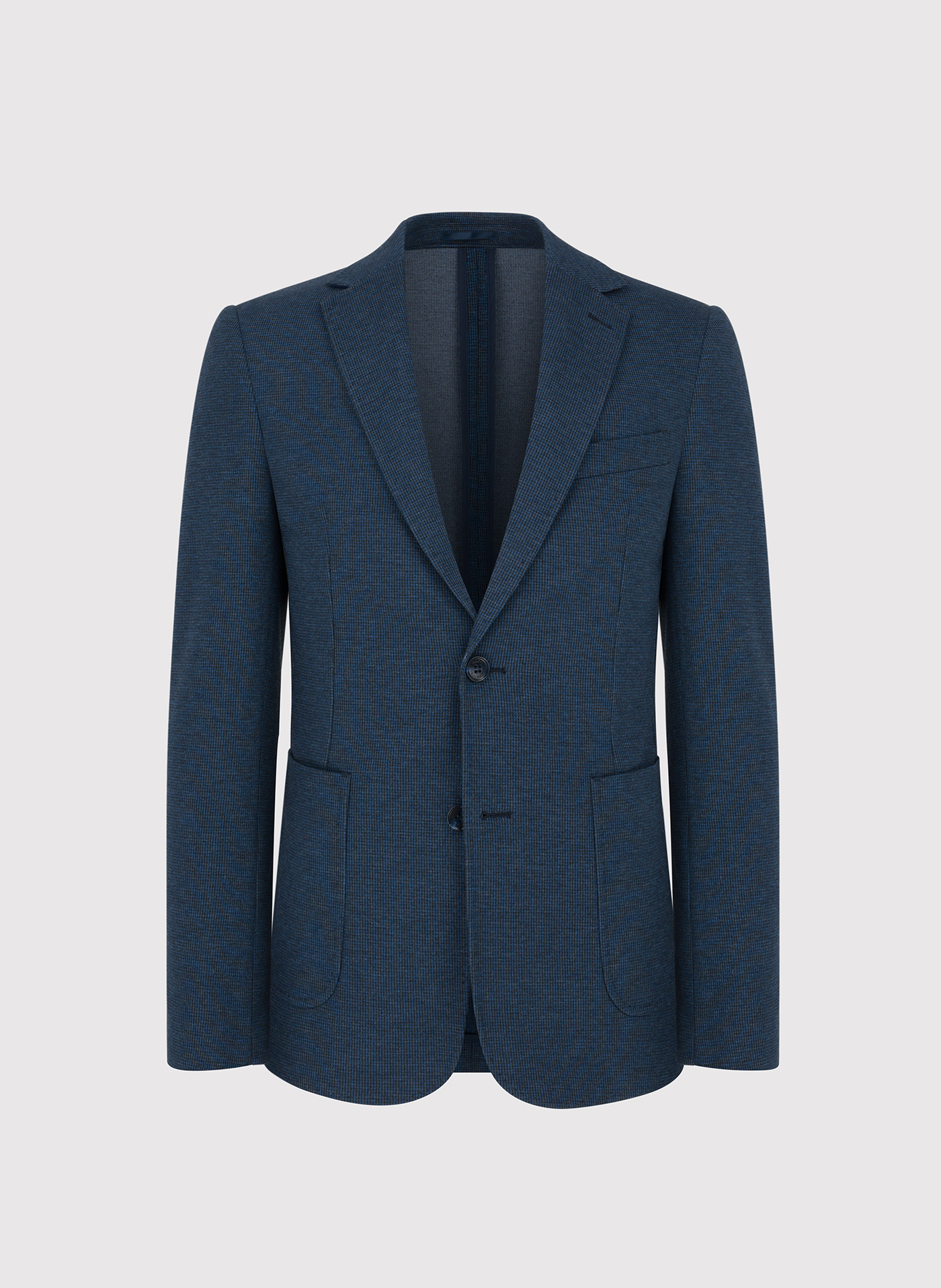 PAKO LORENTE - Granatowa marynarka w pepitkę z dzianiny - Pako Lorente