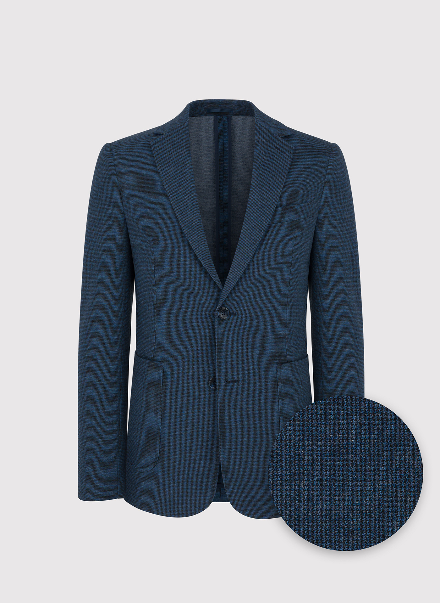 PAKO LORENTE - Granatowa marynarka w pepitkę z dzianiny - Pako Lorente