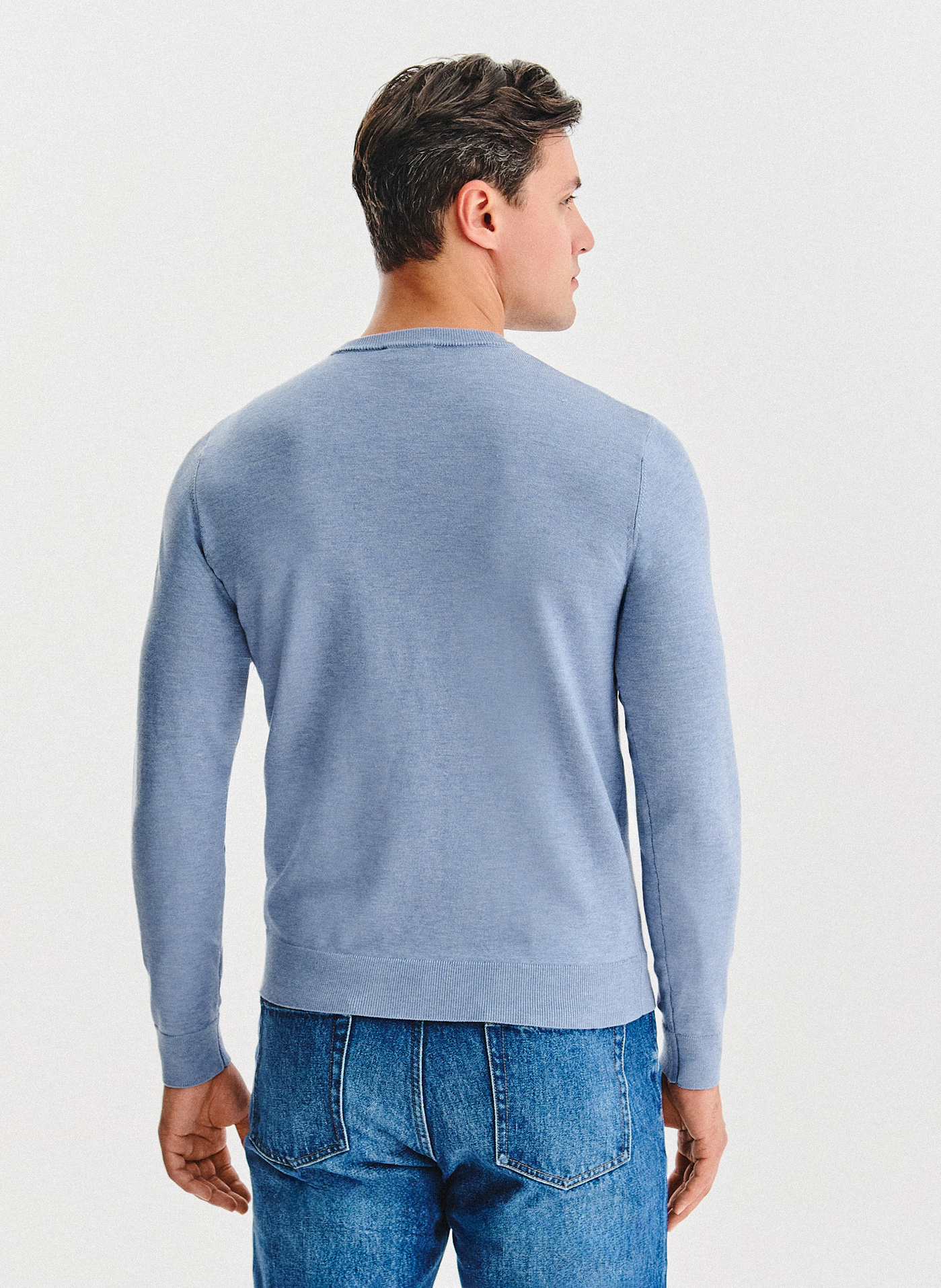 Niebieski sweter męski o-neck - Pako Lorente