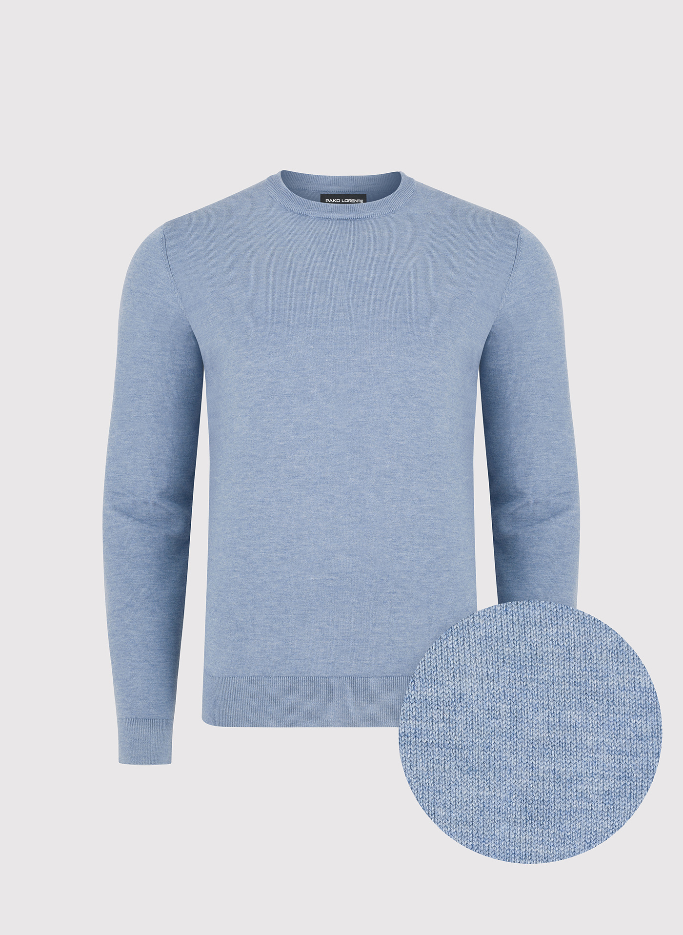 Niebieski sweter męski o-neck - Pako Lorente