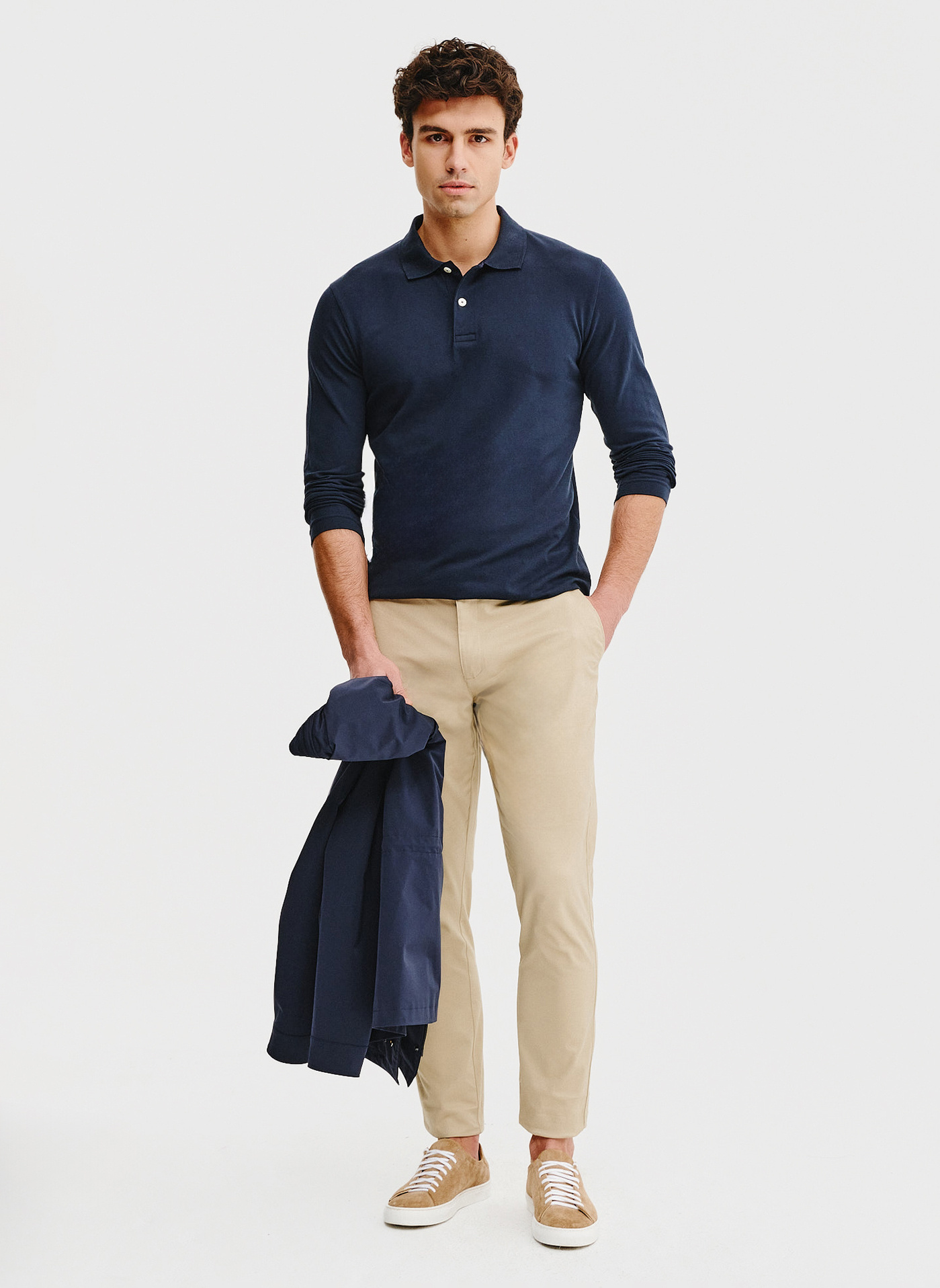 Granatowe polo longsleeve - Pako Lorente