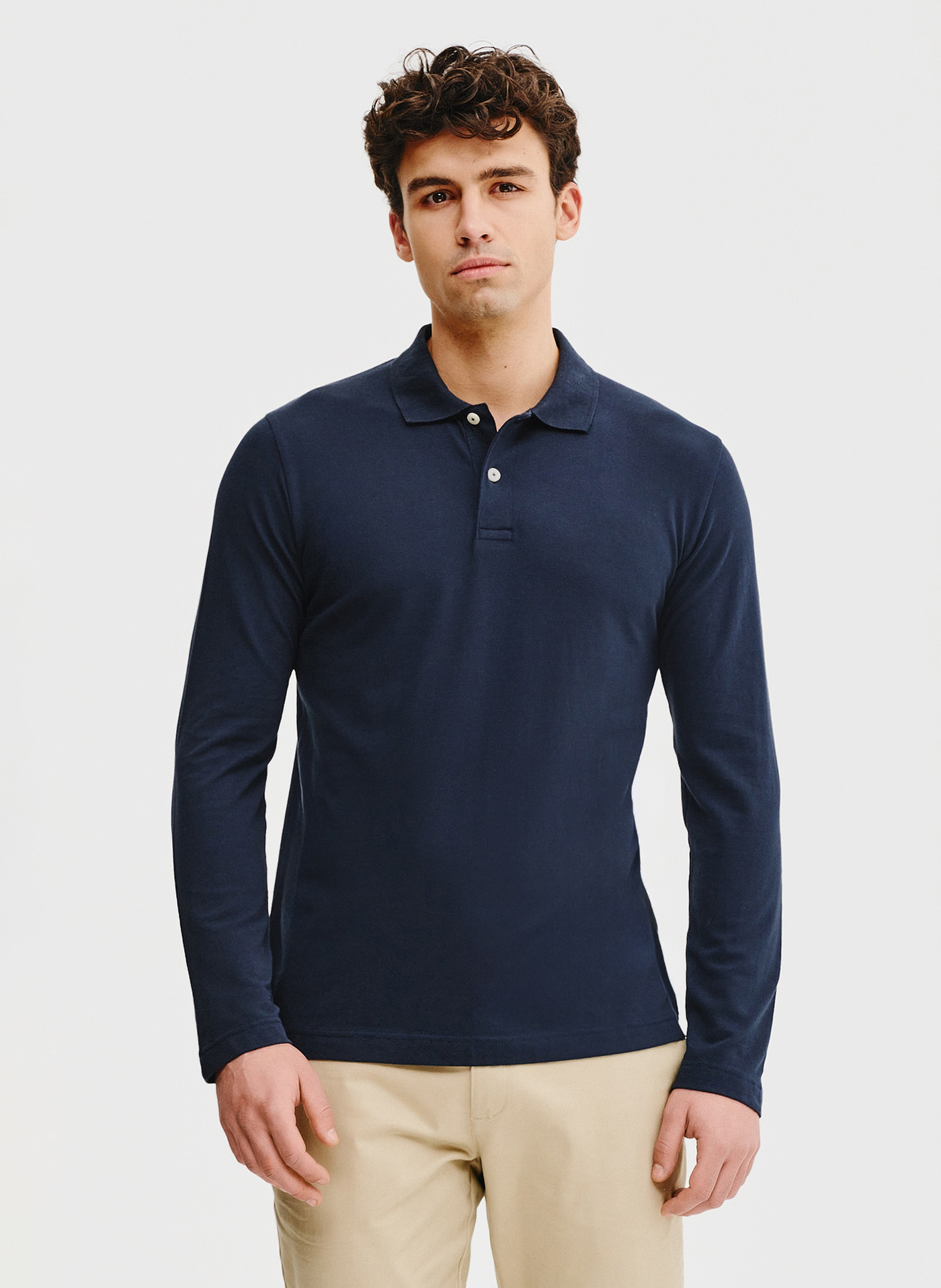 Granatowe polo longsleeve - Pako Lorente