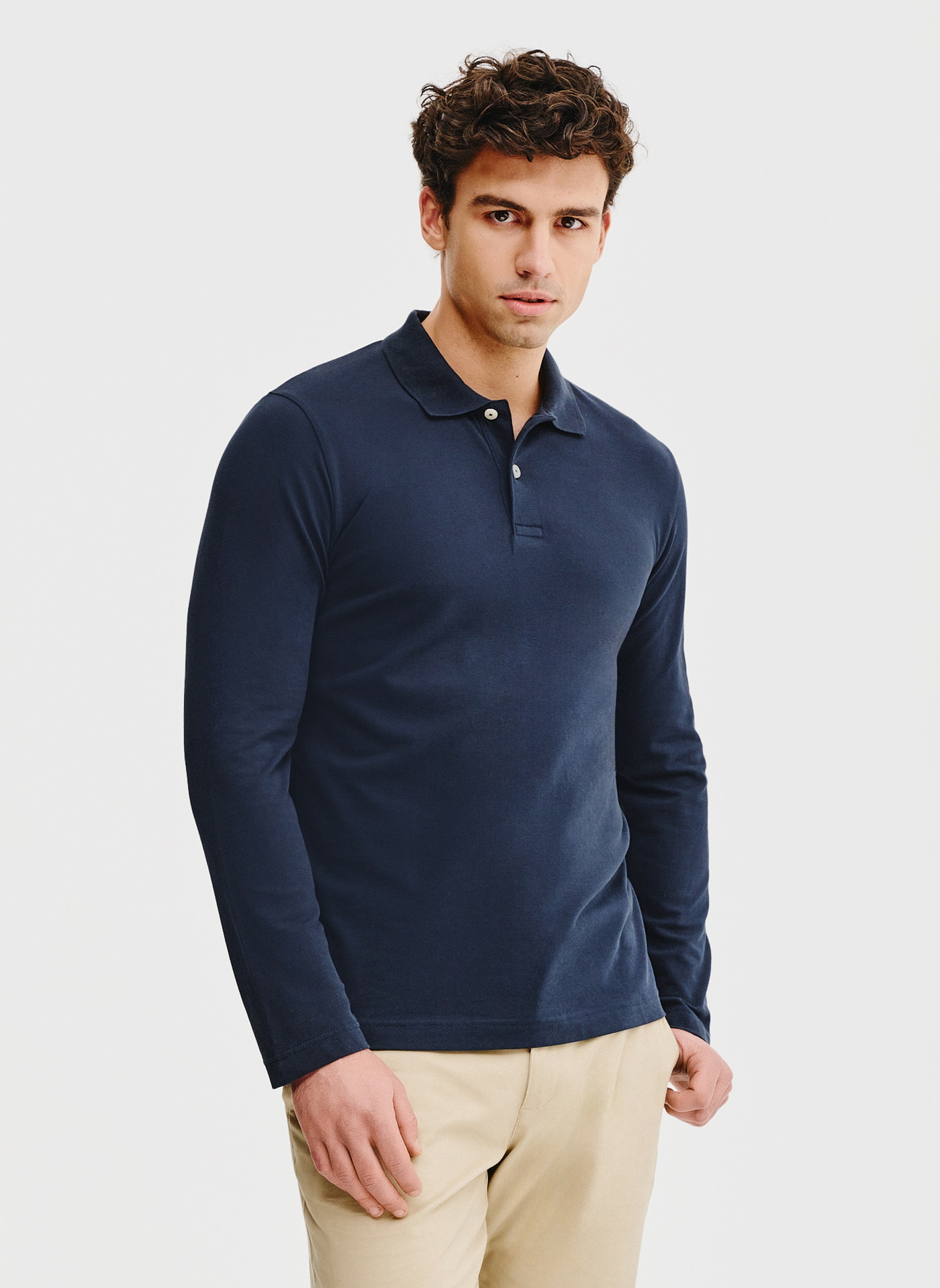 Granatowe polo longsleeve - Pako Lorente