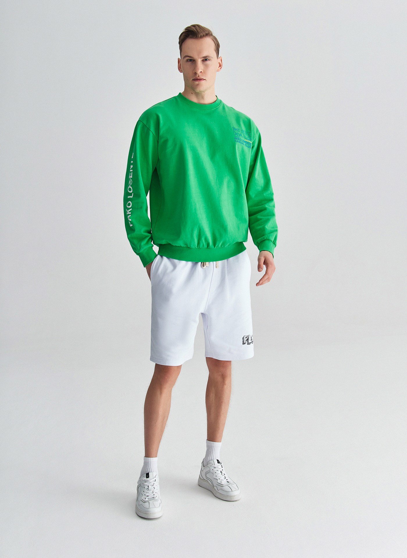 Zielona bluza oversize z okrągłym dekoltem C22SF-2B-002-Z-0 - Pako Lorente