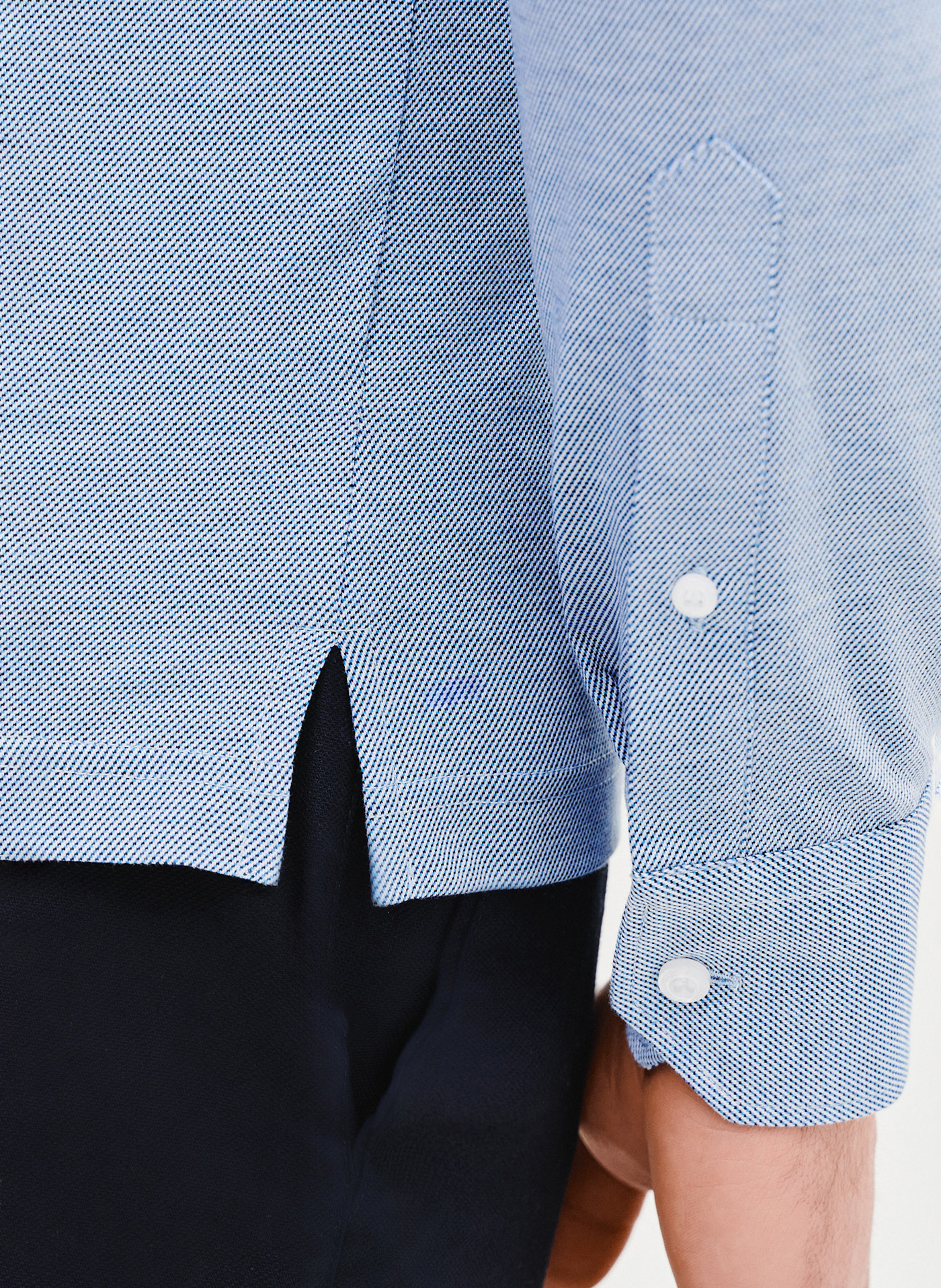 Bawełniana koszula męska w kolorze niebieskim - Pako Lorente