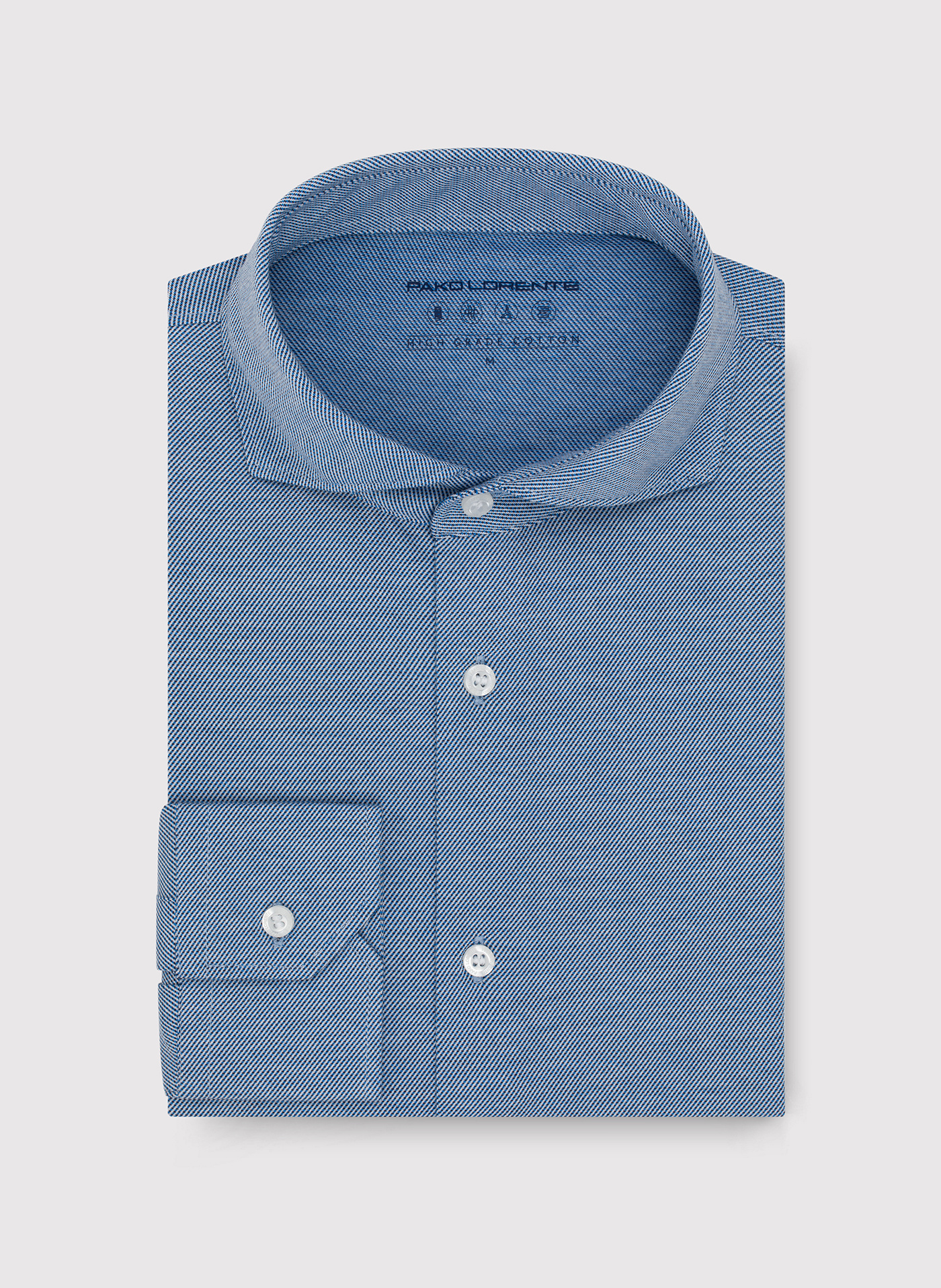 Bawełniana koszula męska w kolorze niebieskim - Pako Lorente