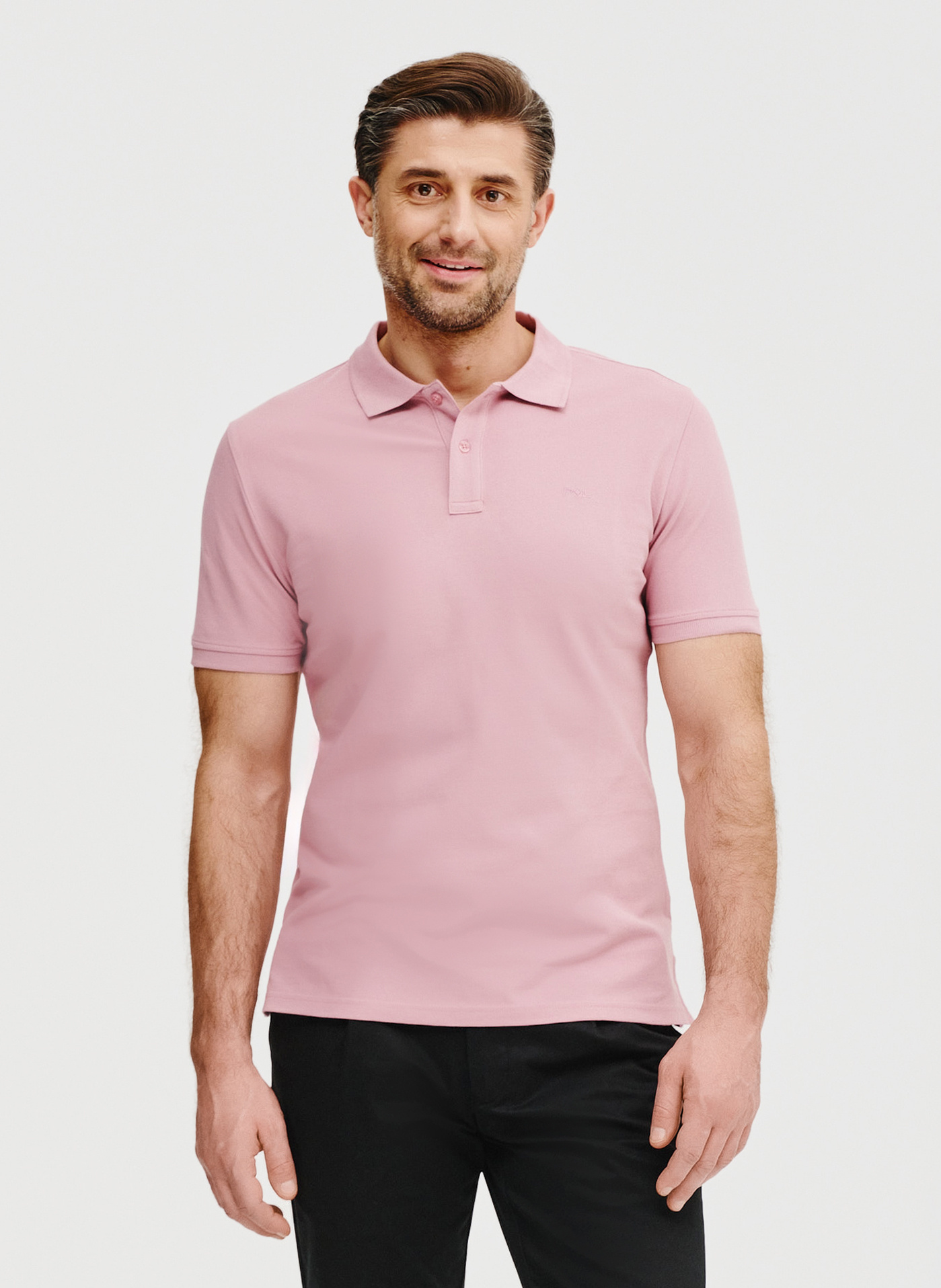 Gładki t-shirt polo w różowym kolorze - Pako Lorente