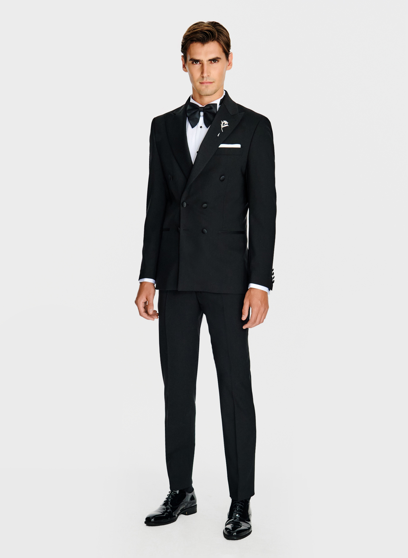 Wełniana dwurzędowa marynarka smokingowa - Pako Lorente