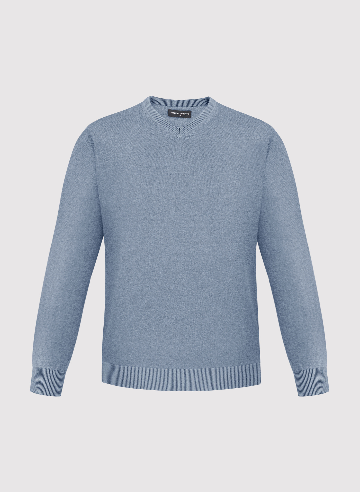 PAKO LORENTE - Niebieski sweter męski v-neck - Pako Lorente