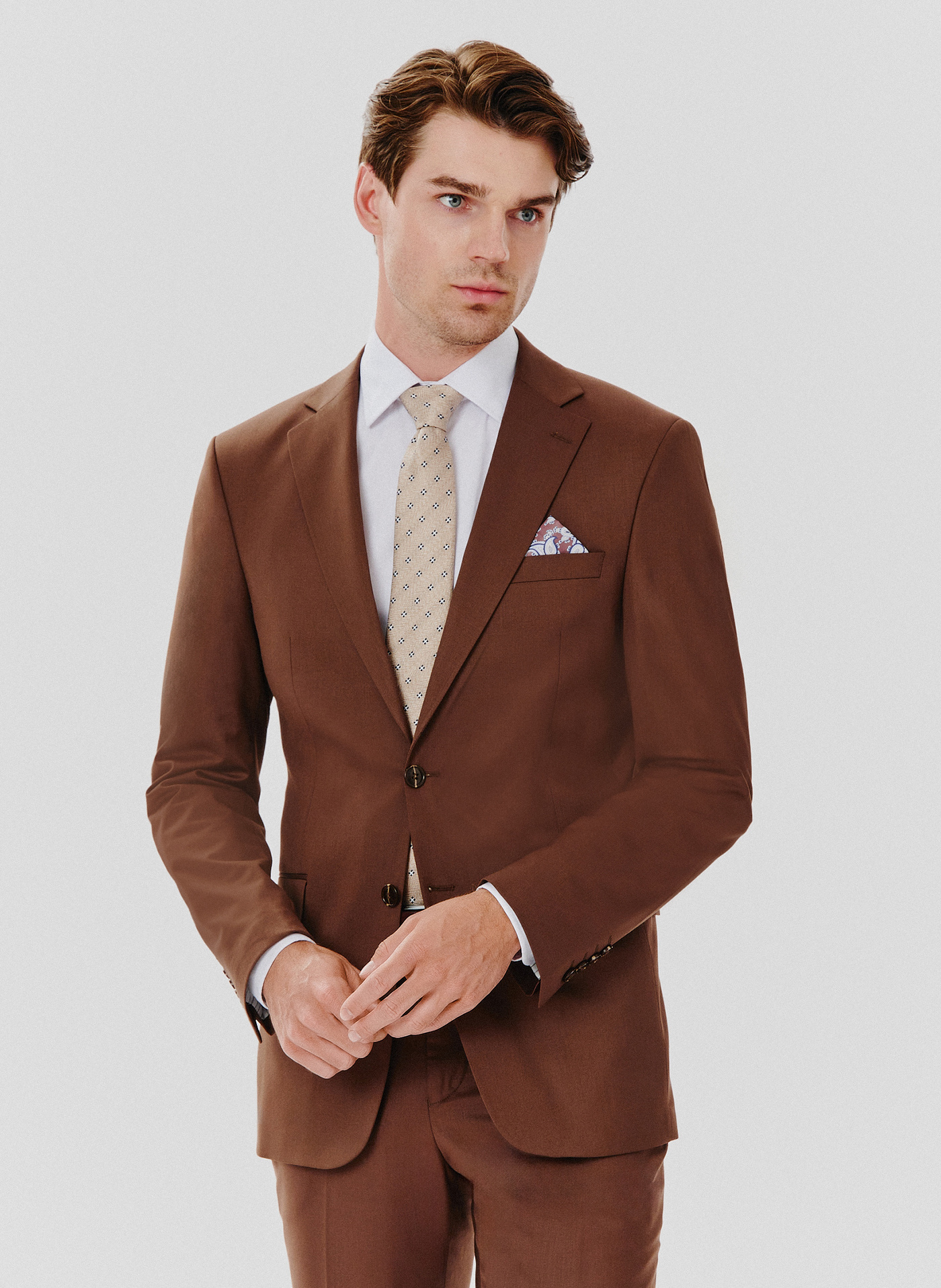 Brązowa marynarka garniturowa - Pako Lorente