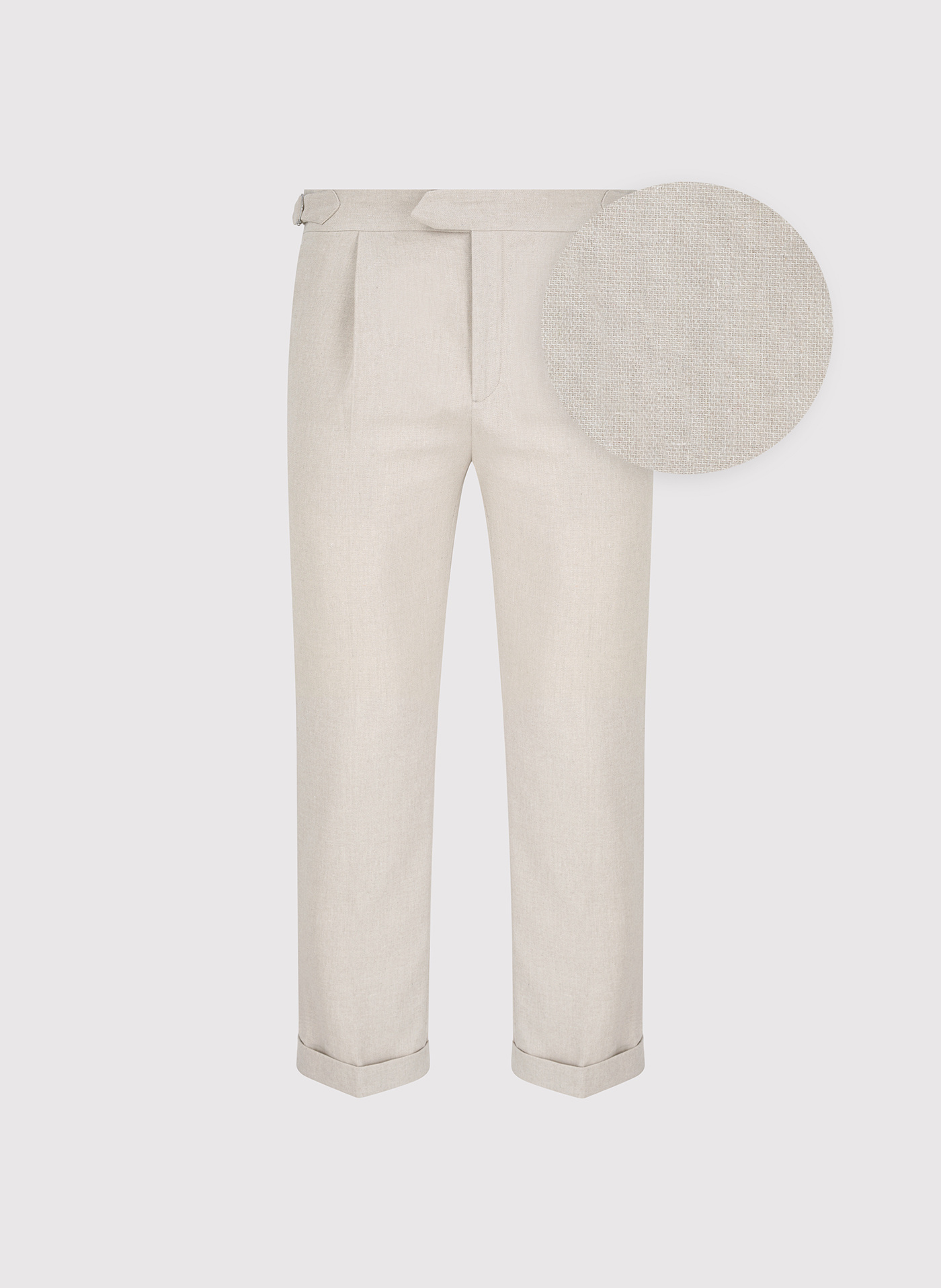 PAKO LORENTE - Beżowe spodnie męskie z lnem - Pako Lorente