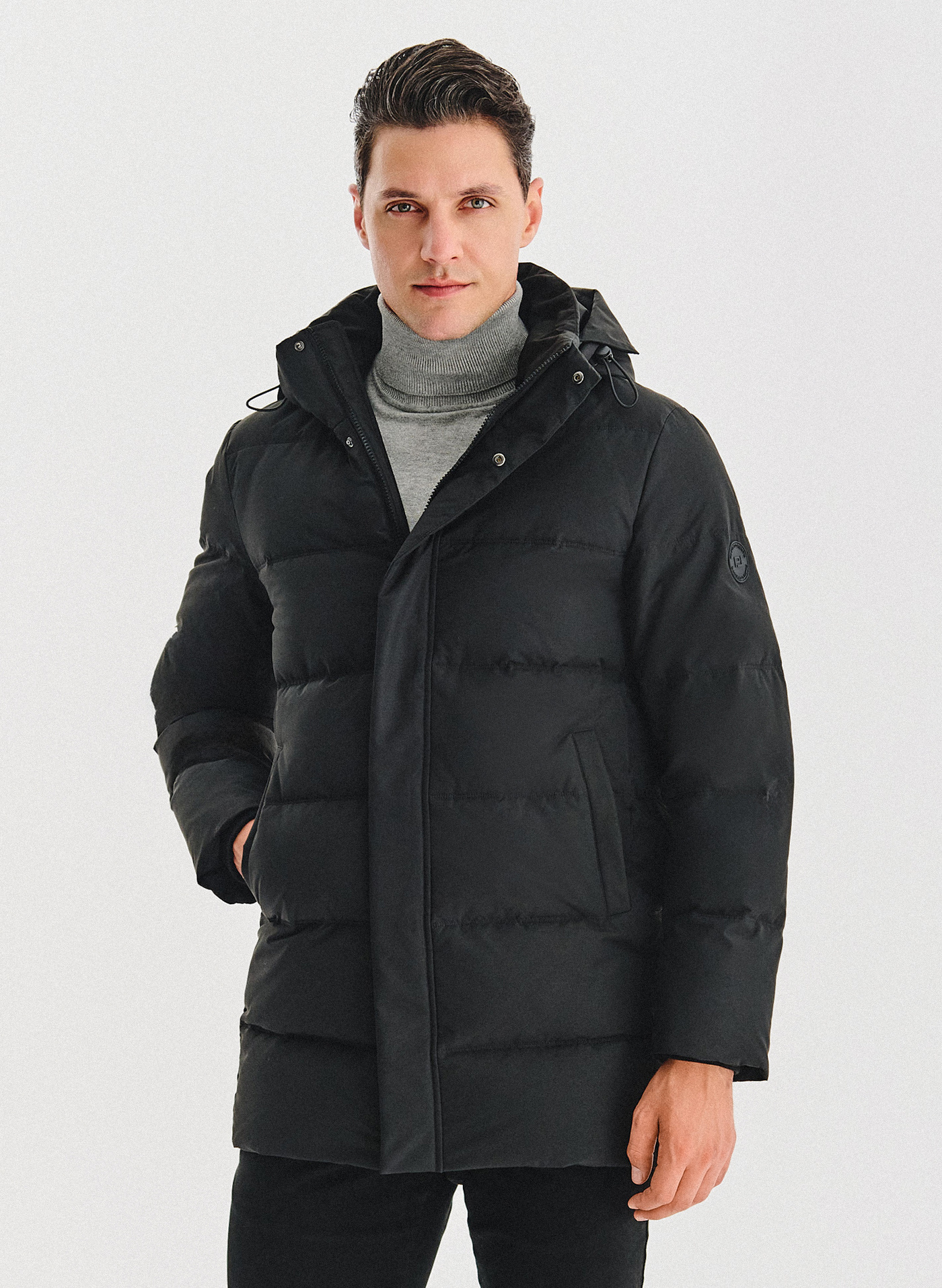 Czarna puchowa kurtka męska - Pako Lorente