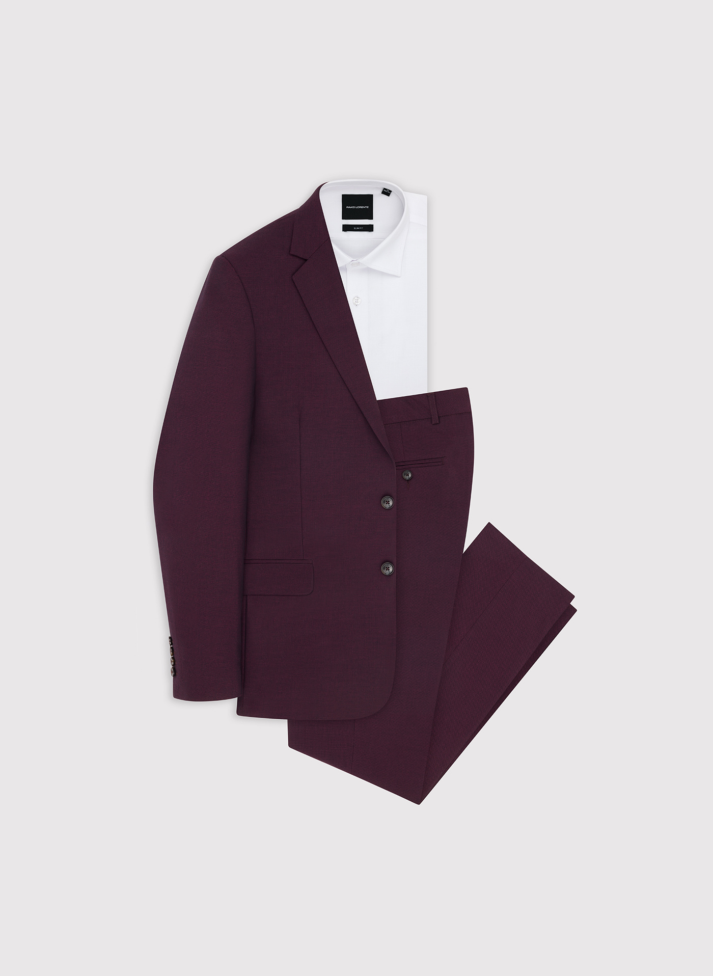 Bordowy garnitur męski - Pako Lorente
