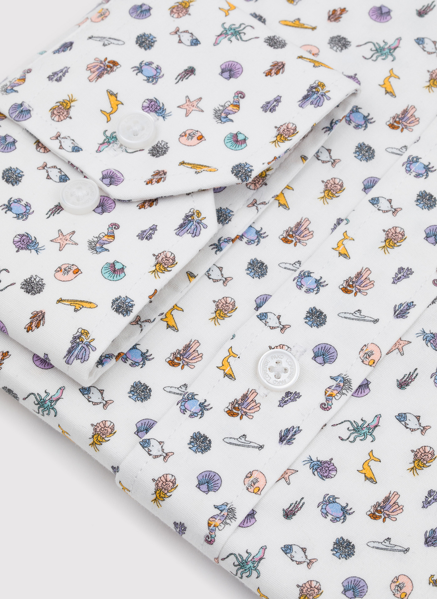 PAKO LORENTE - Biała koszula męska we wzór morski - Pako Lorente