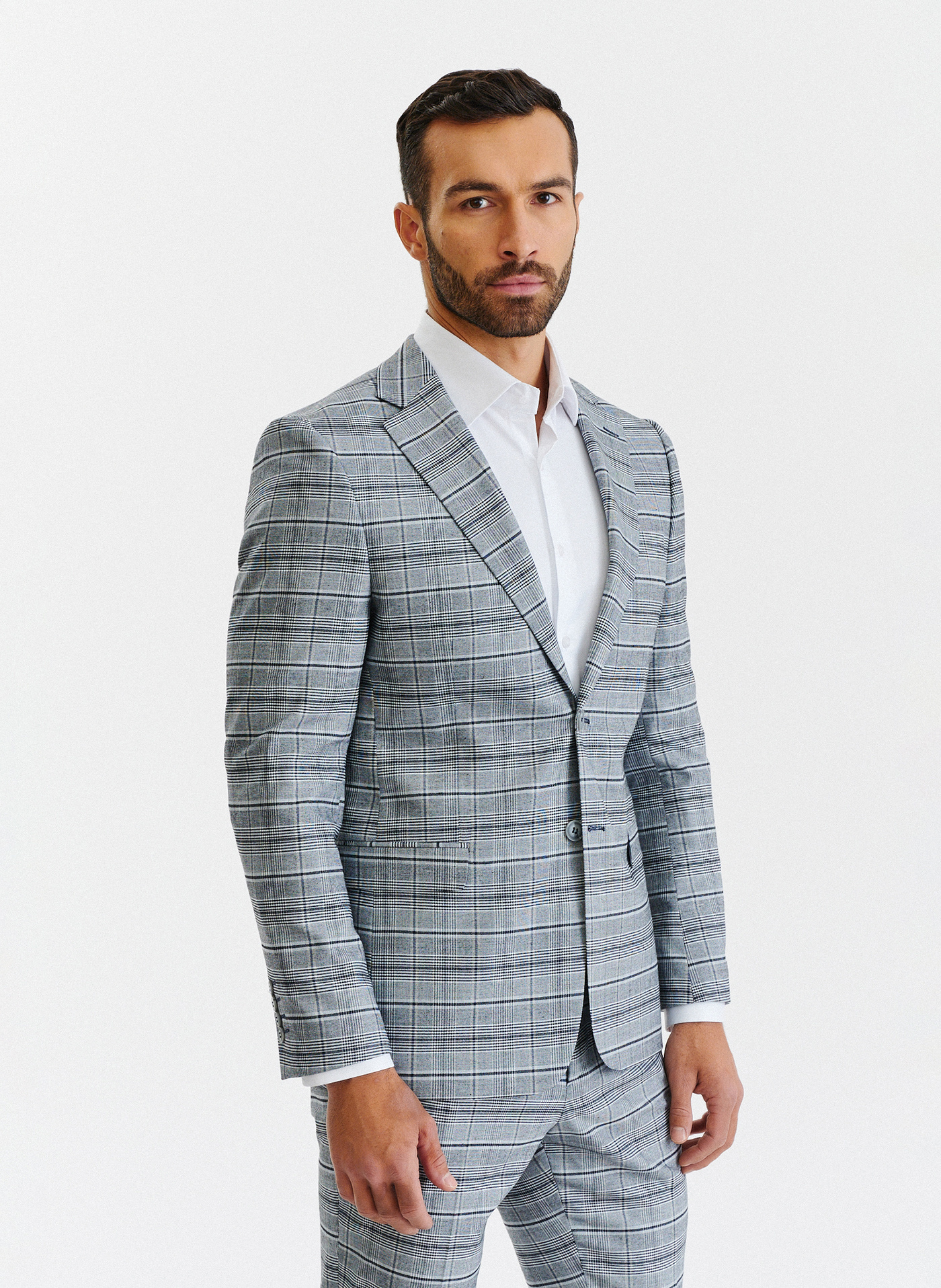 Kraciasta męska marynarka garniturowa - Pako Lorente