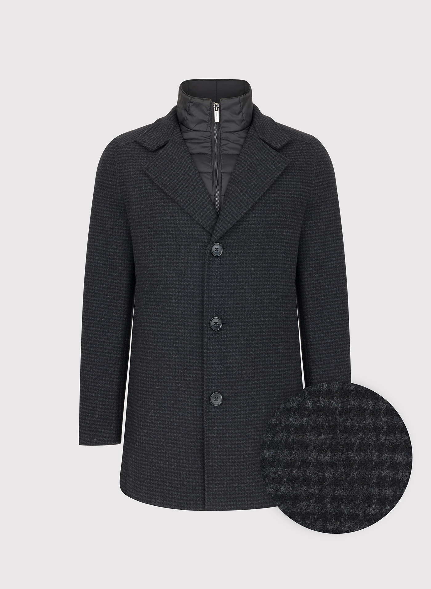 PAKO LORENTE - Ciemnoszary płaszcz w pepitkę - Pako Lorente