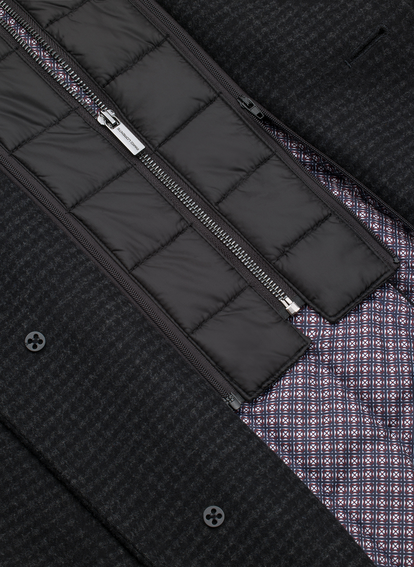 PAKO LORENTE - Ciemnoszary płaszcz w pepitkę - Pako Lorente