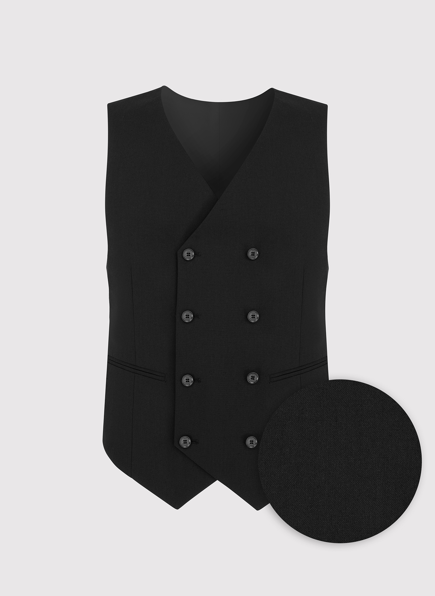 Czarna dwurzędowa kamizelka męska - Pako Lorente