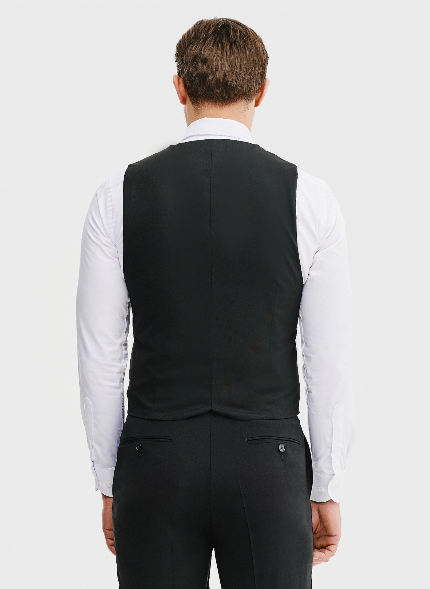 Czarna dwurzędowa kamizelka męska - Pako Lorente