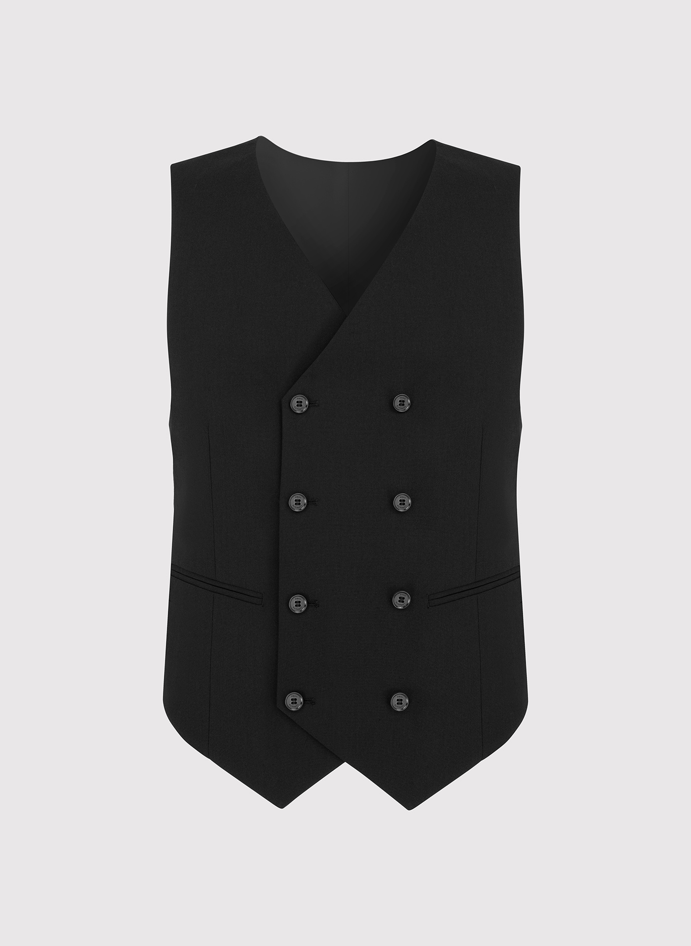 Czarna dwurzędowa kamizelka męska - Pako Lorente
