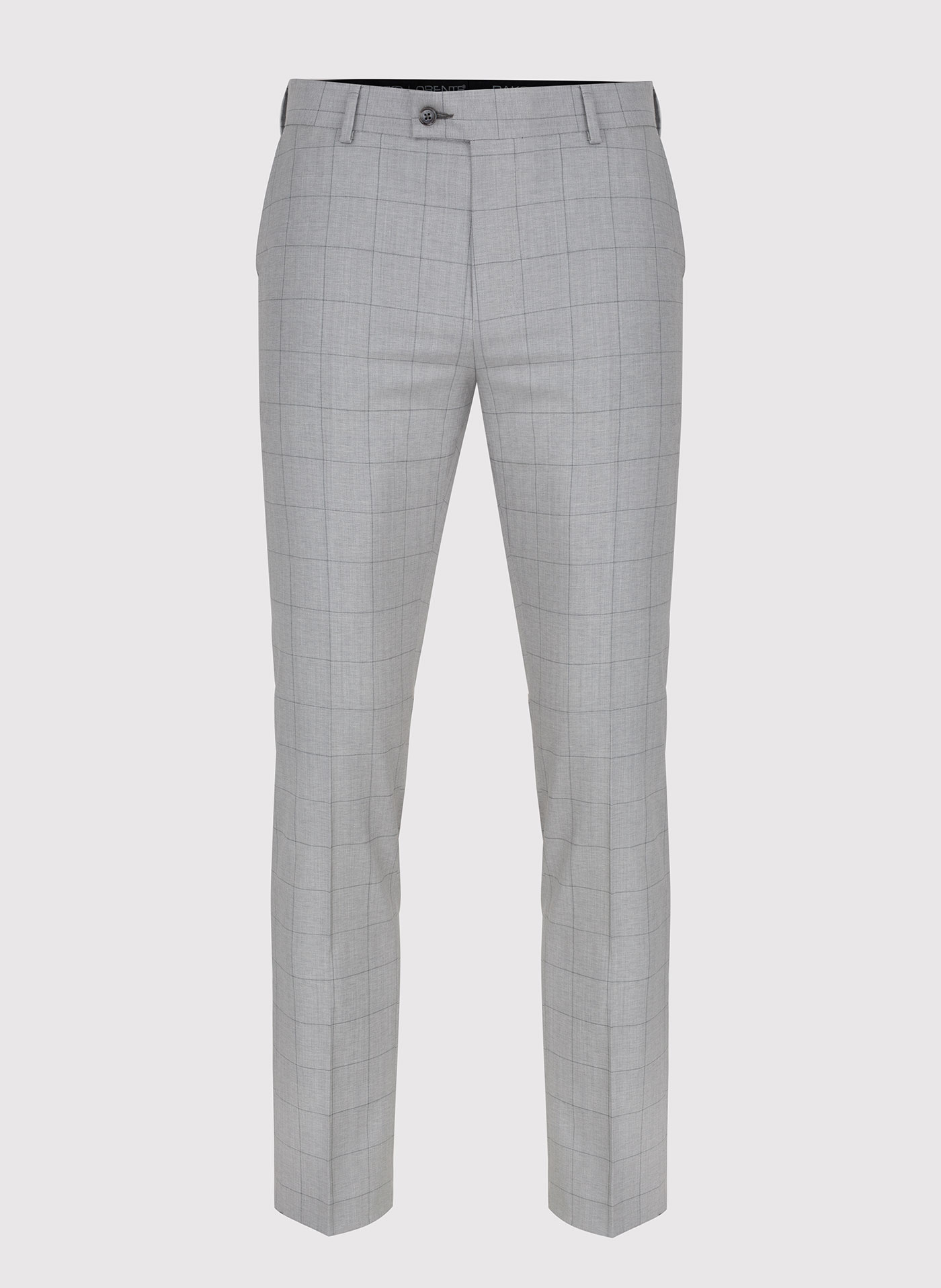 Szare wełniane spodnie garniturowe w kratę - Pako Lorente