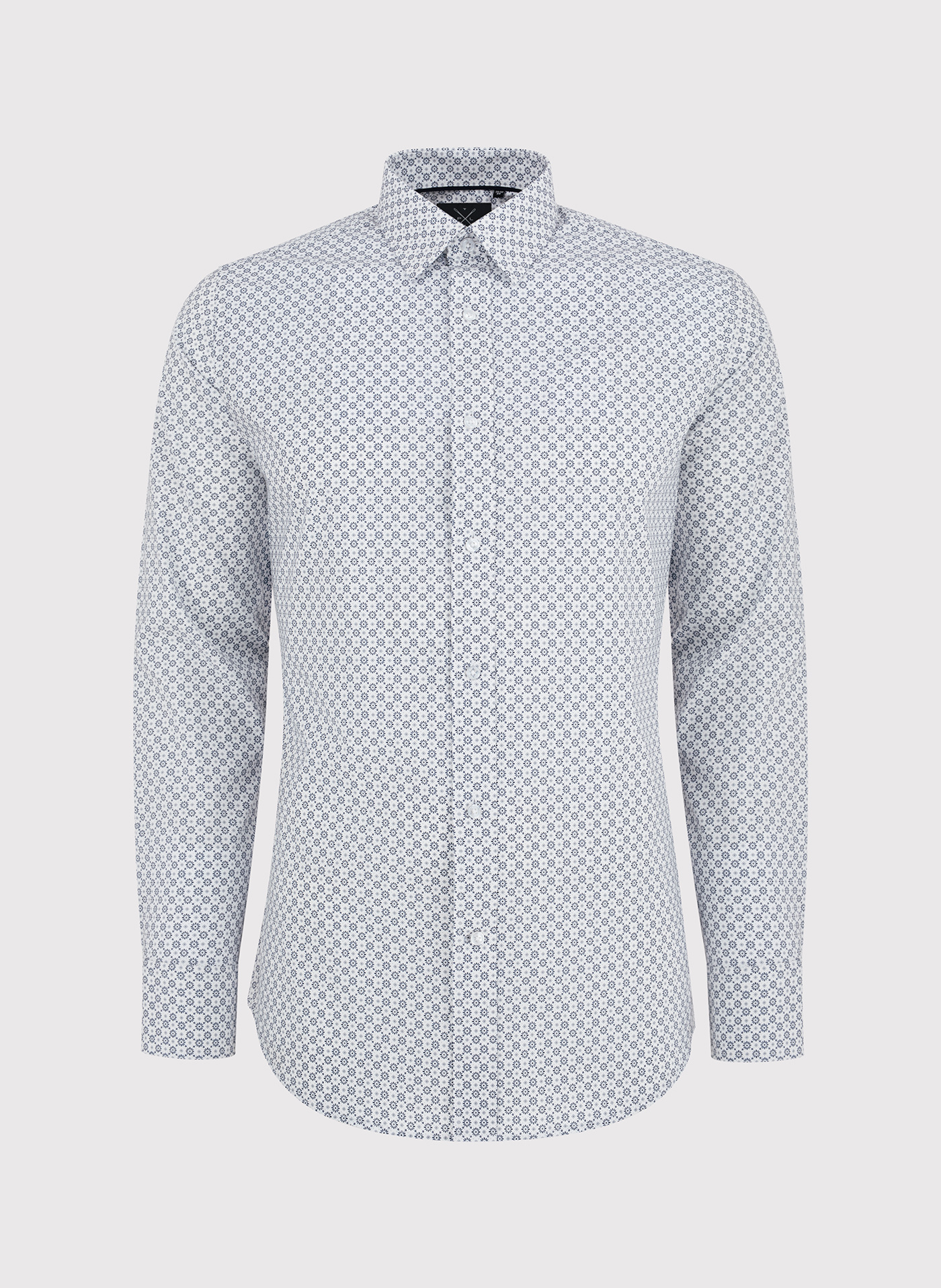 Biała koszula męska w mikrowzór - Pako Lorente