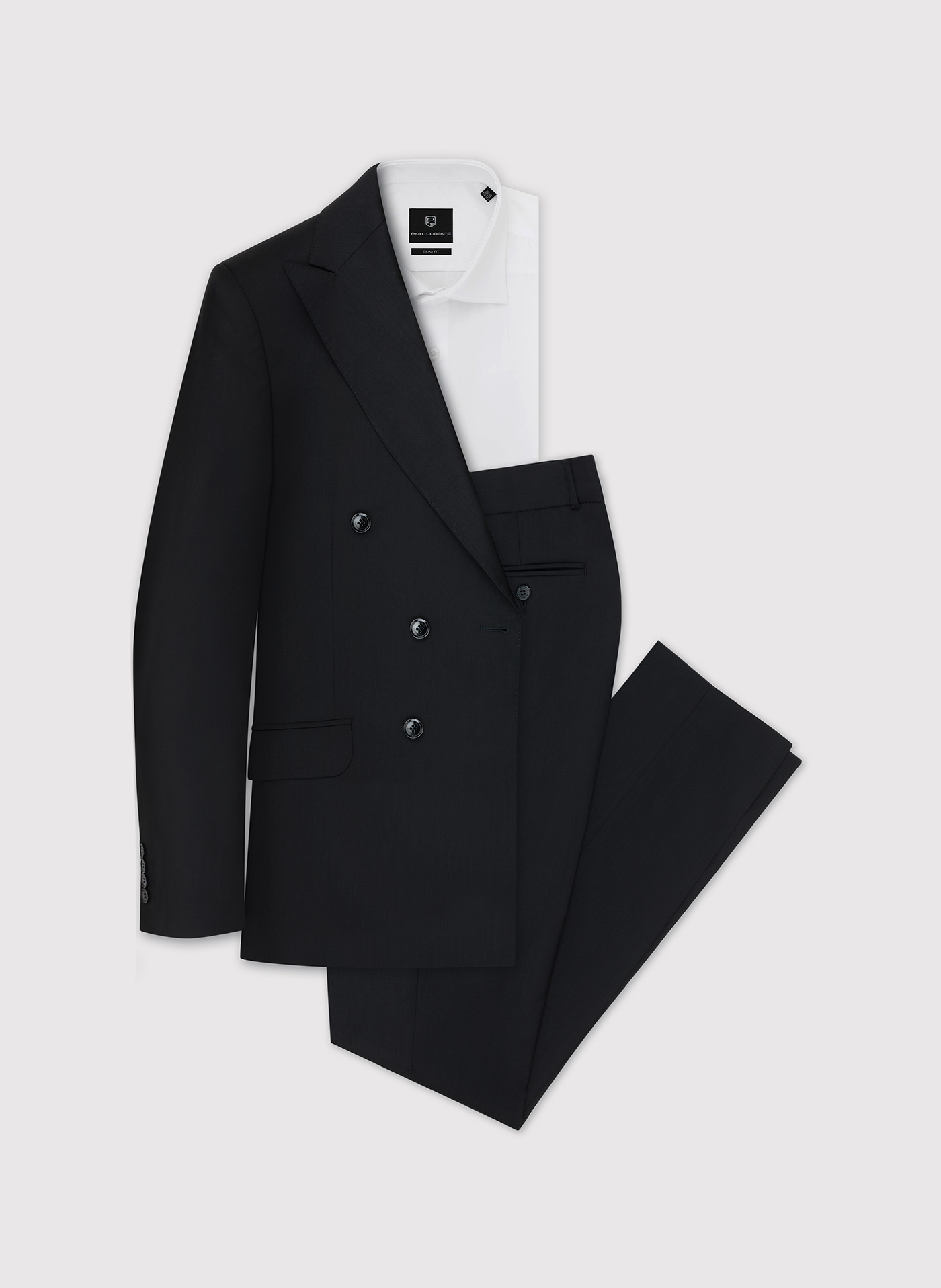 Czarna dwurzędowa marynarka męska - Pako Lorente