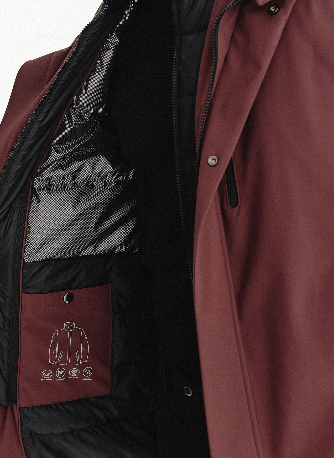 Bordowa kurtka puchowa - Pako Lorente