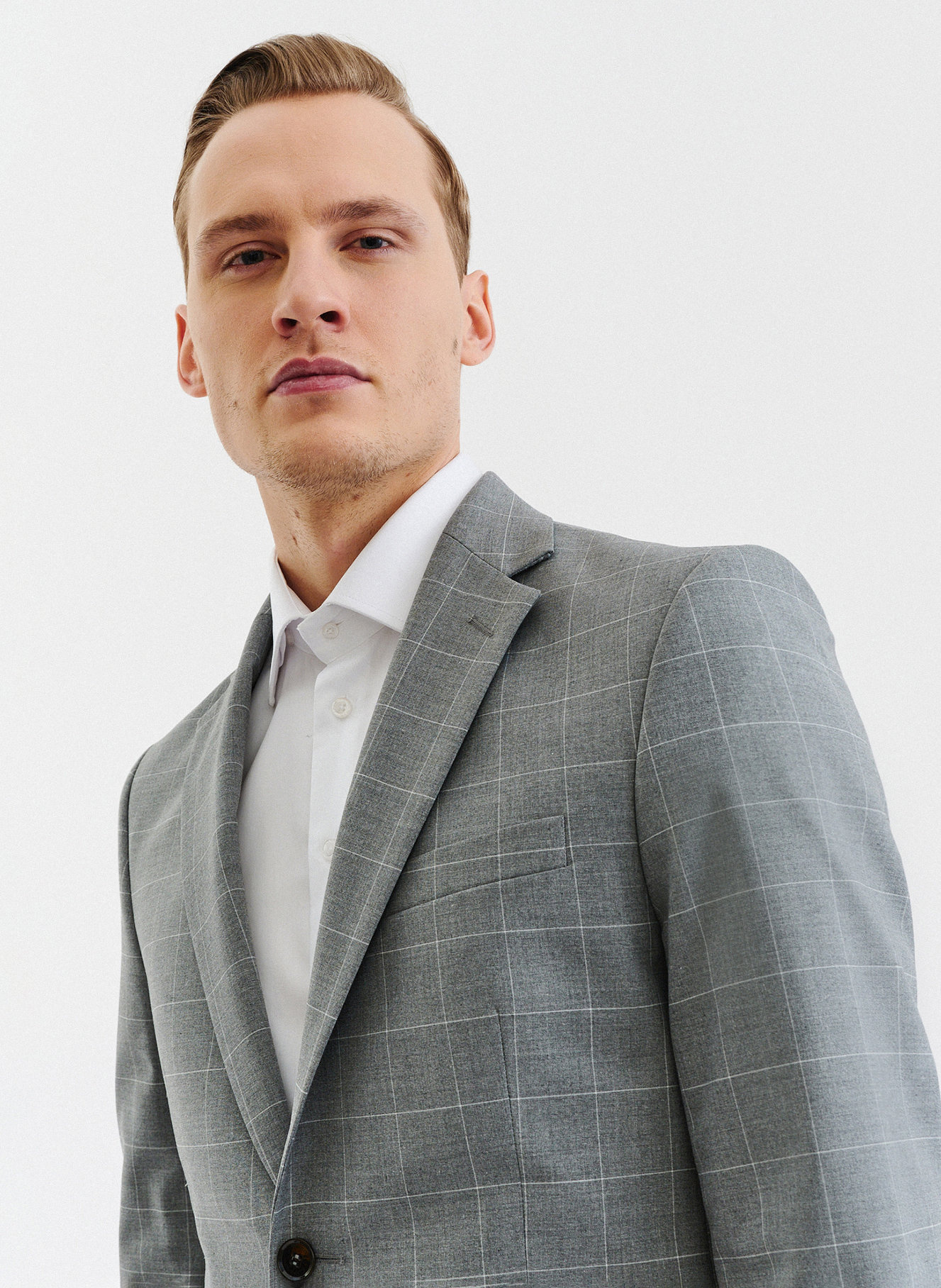 Szara marynarka garniturowa z wełną - Pako Lorente