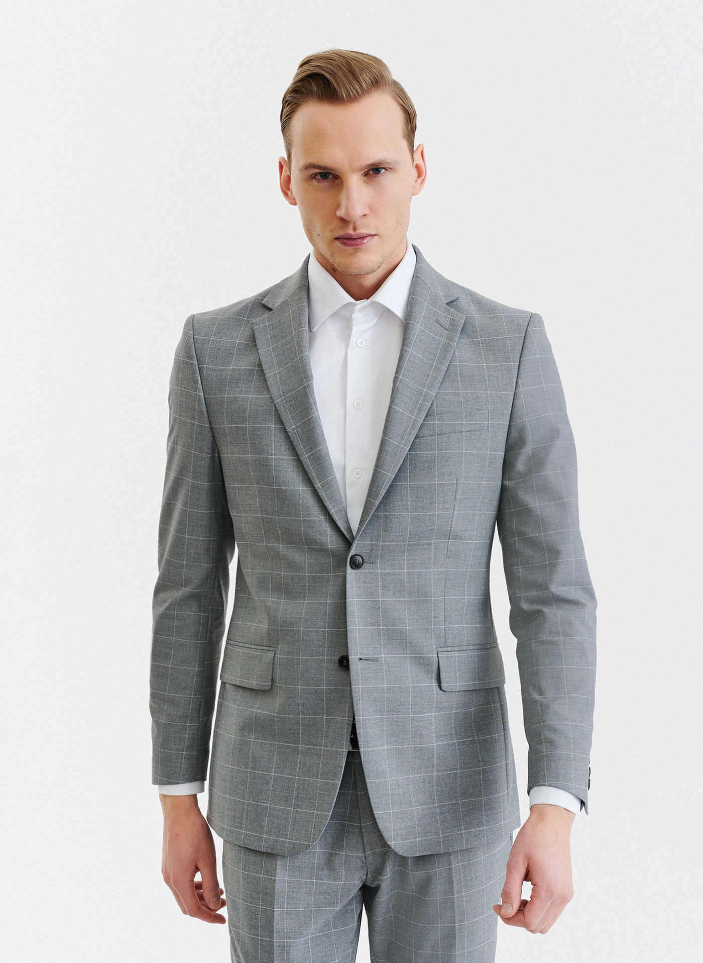 Szara marynarka garniturowa z wełną - Pako Lorente