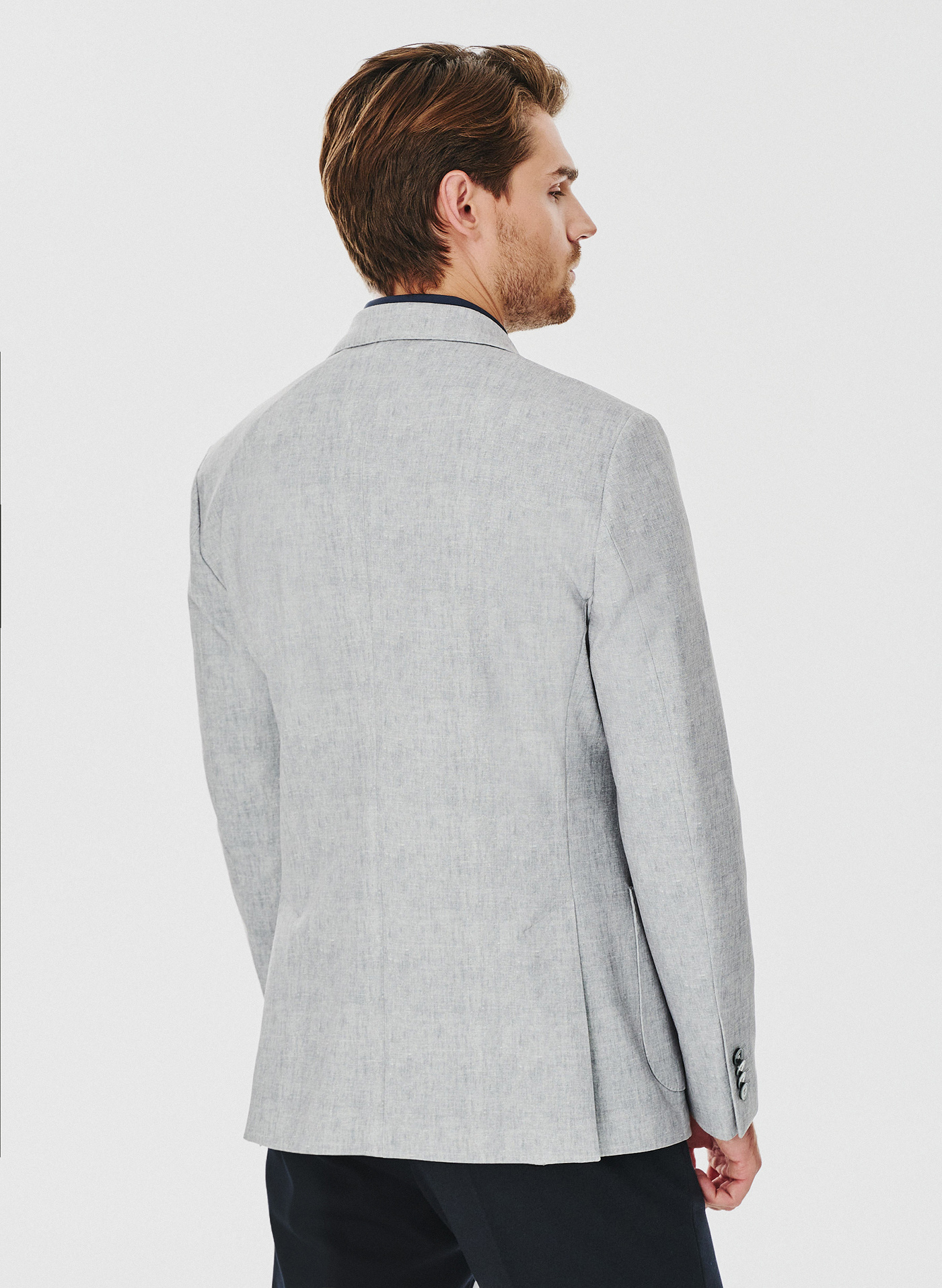 Casualowa marynarka męska w kolorze szarym - Pako Lorente