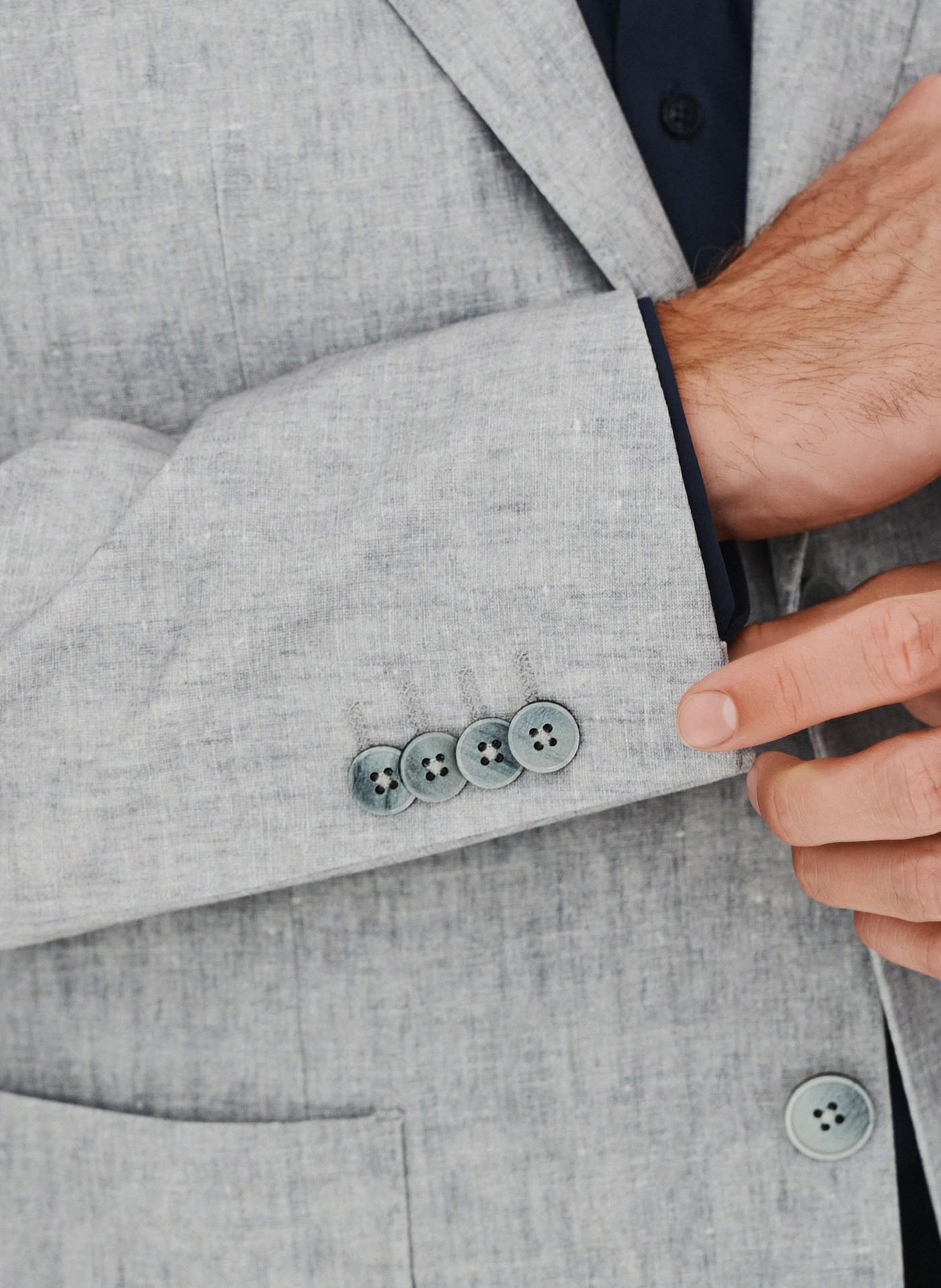 Casualowa marynarka męska w kolorze szarym - Pako Lorente