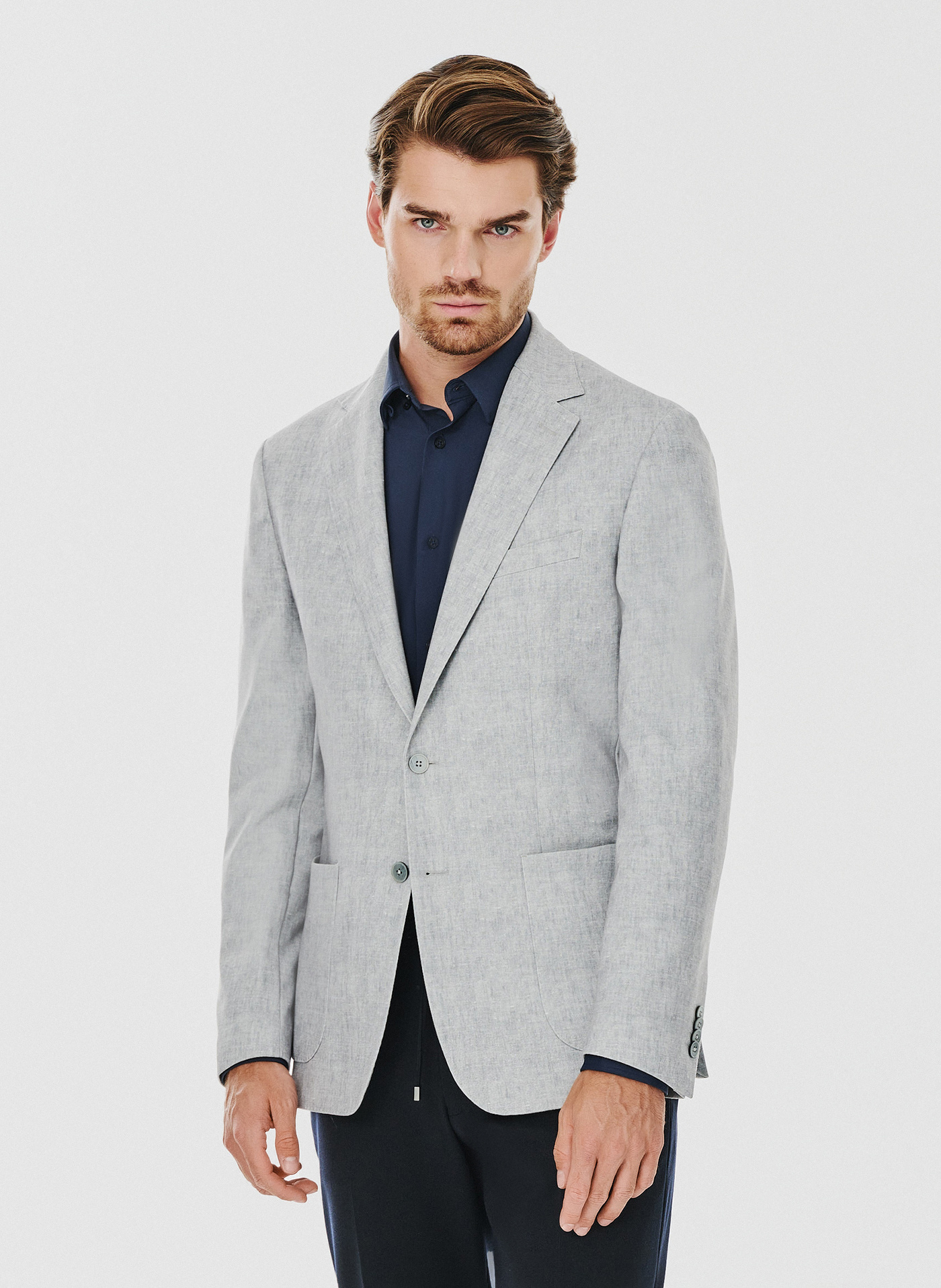 Casualowa marynarka męska w kolorze szarym - Pako Lorente